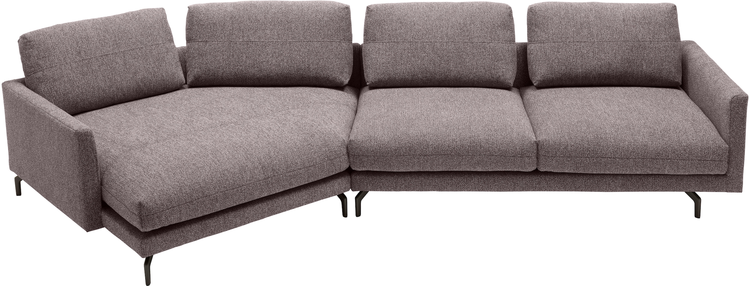 Wohnlandschaft "CR.414 mit Kuschelecke für Wohlfühlkomfort", lila (purpurviolett, steingrau), B:353cm H:91cm T:175cm, CREATION BY ROLF BENZ, Sofas, Wohnlandschaft, Wahlweise aus Leder oder Chenille