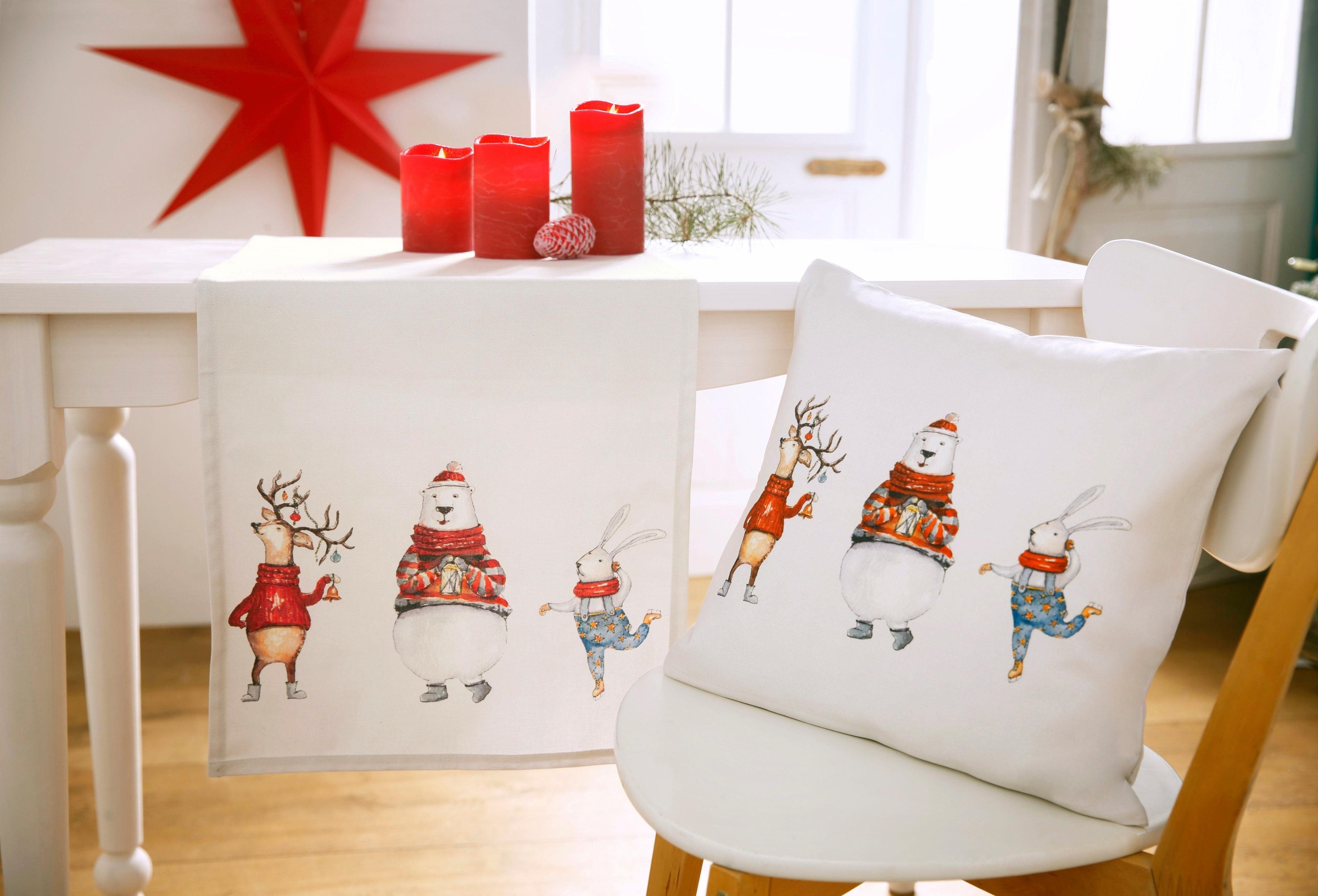 CASATEX Kissenhüllen "Funny animals, Weihnachtsdeko" günstig online kaufen