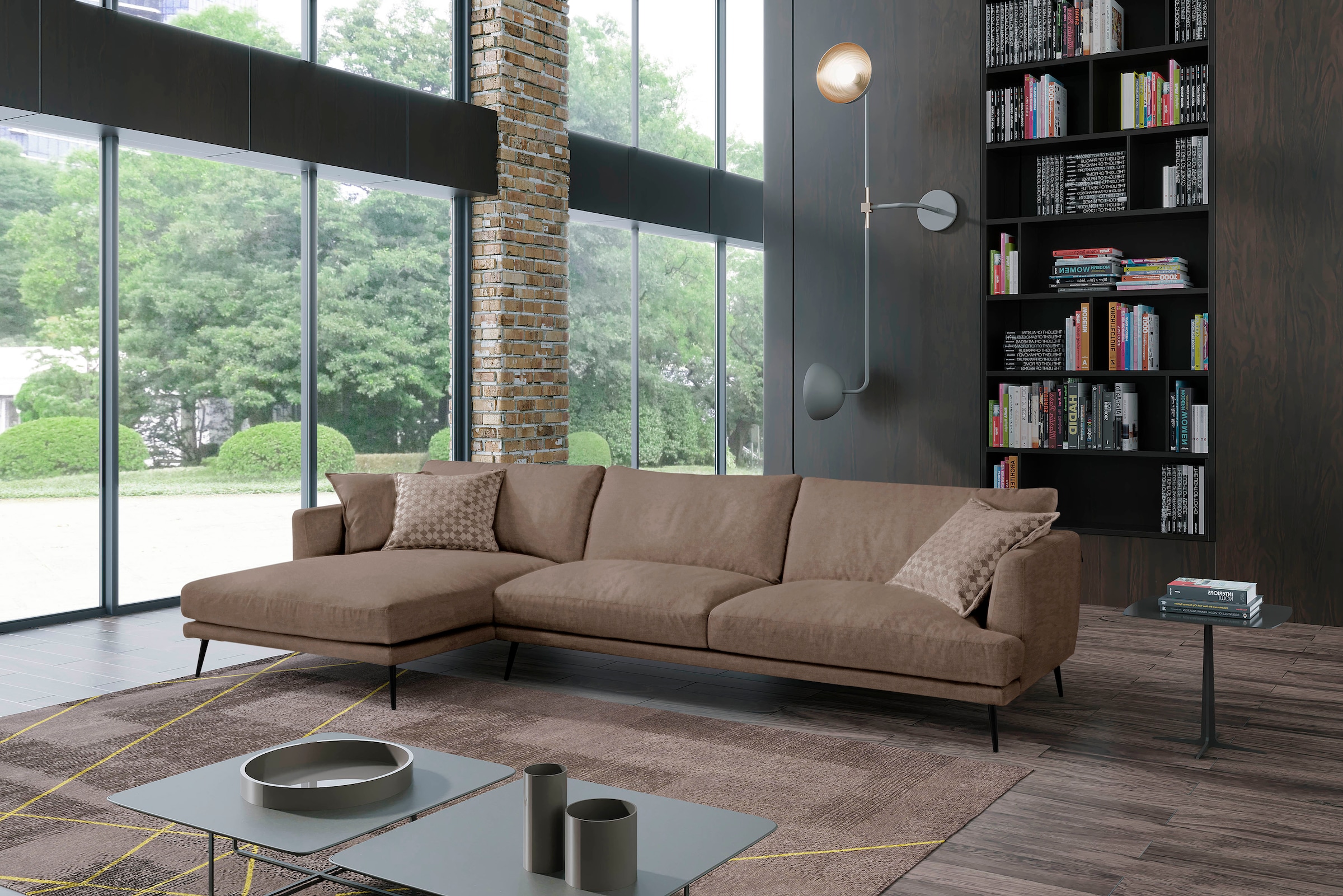 Egoitaliano Ecksofa "Sophia, Designsofa mit extrakomfortablem Sitzkomfort, Breite 274cm" mit Daunenfederung, L-Form