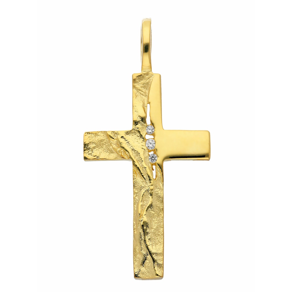 Adelia´s Kettenanhänger »333 Gold Kreuz Anhänger mit Zirkonia«