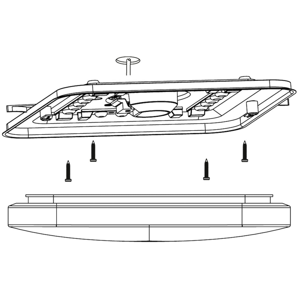 EGLO LED Deckenleuchte »FRANIA-S«, LED-Board, Warmweiß, weiß / L28 x H7 x B28 cm / inkl. 1 x LED-Platine (je 10W, 1100lm, 3000K) / Deckenlampe - Schlafzimmerlampe - Büroleuchte - Lampe - Schlafzimmer - Küche - Flur - Flurlampe - Küchenlampe