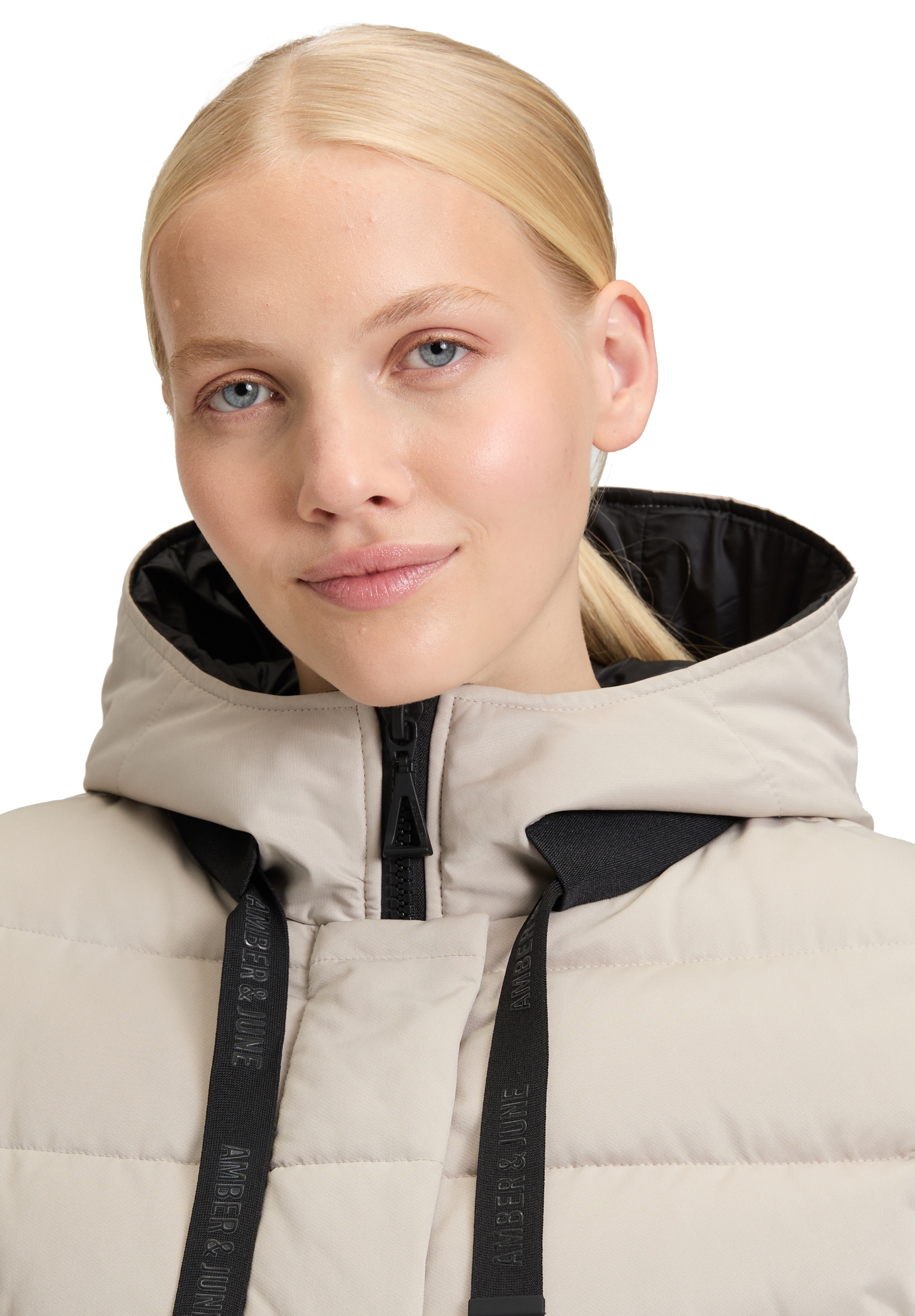 Amber & June Winterjacke »Amber & June Damen Winterjacke Kunstdaune«, mit Kapuze