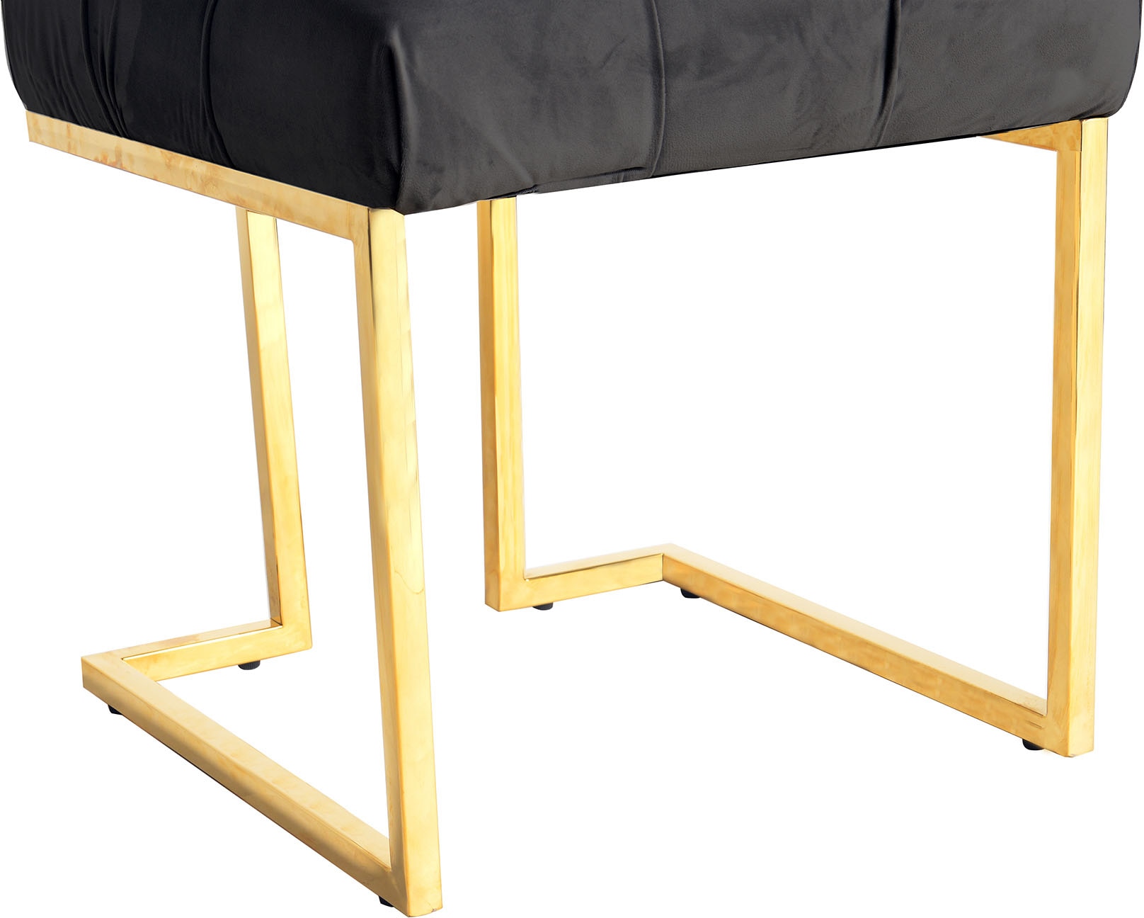 Kayoom Polsterhocker »Hocker Rarity 125, Edler Touch durch goldenes Gestell« 1 Stk. tlg. eckig, samtweich, gesteppt, mit Zierknöpfen, Edelstahlgestell