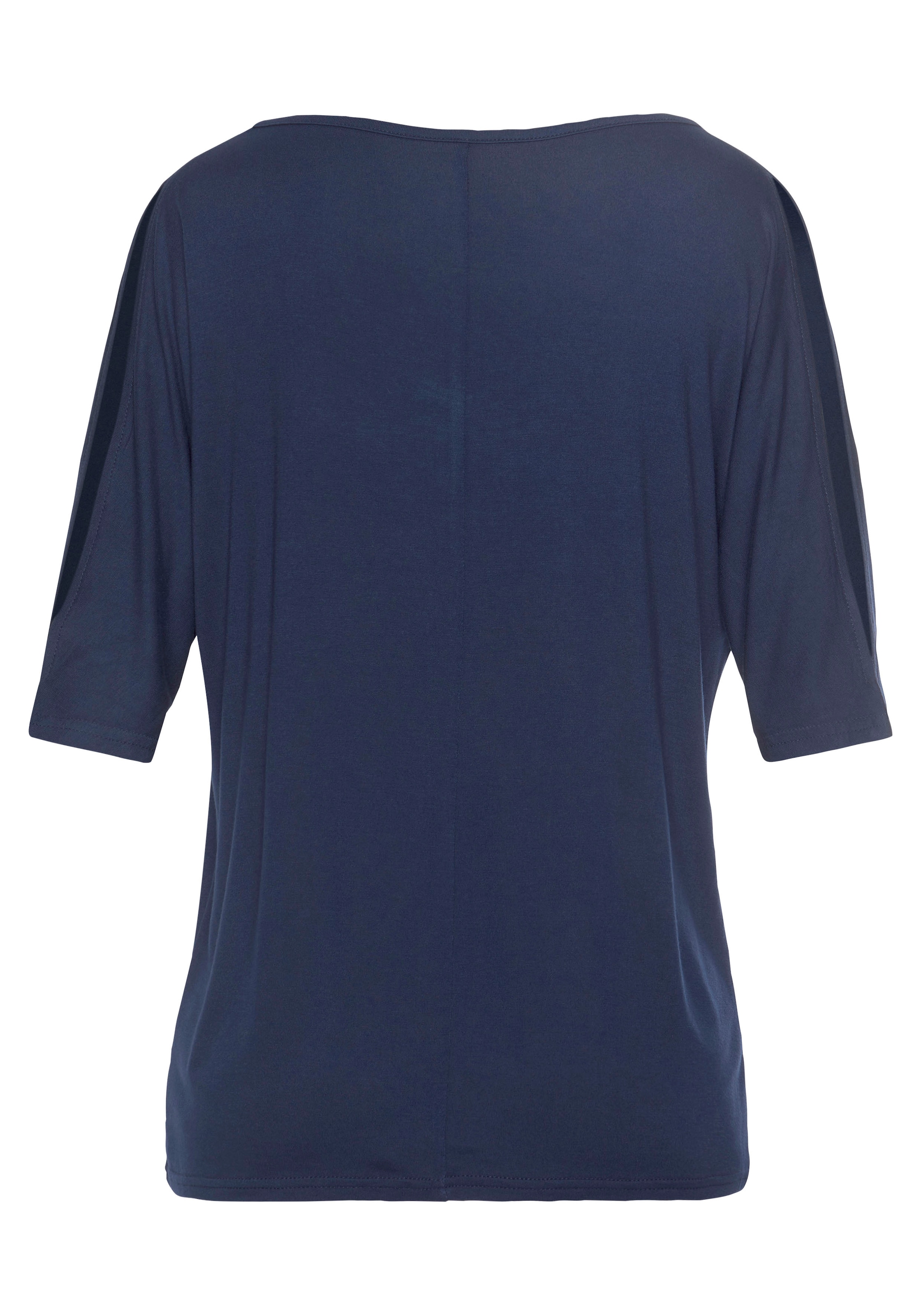 Vivance T-Shirt, mit Cut-outs am mit casual V-Ausschnitt, BAUR für Ärmel, kaufen Kurzarmshirt 