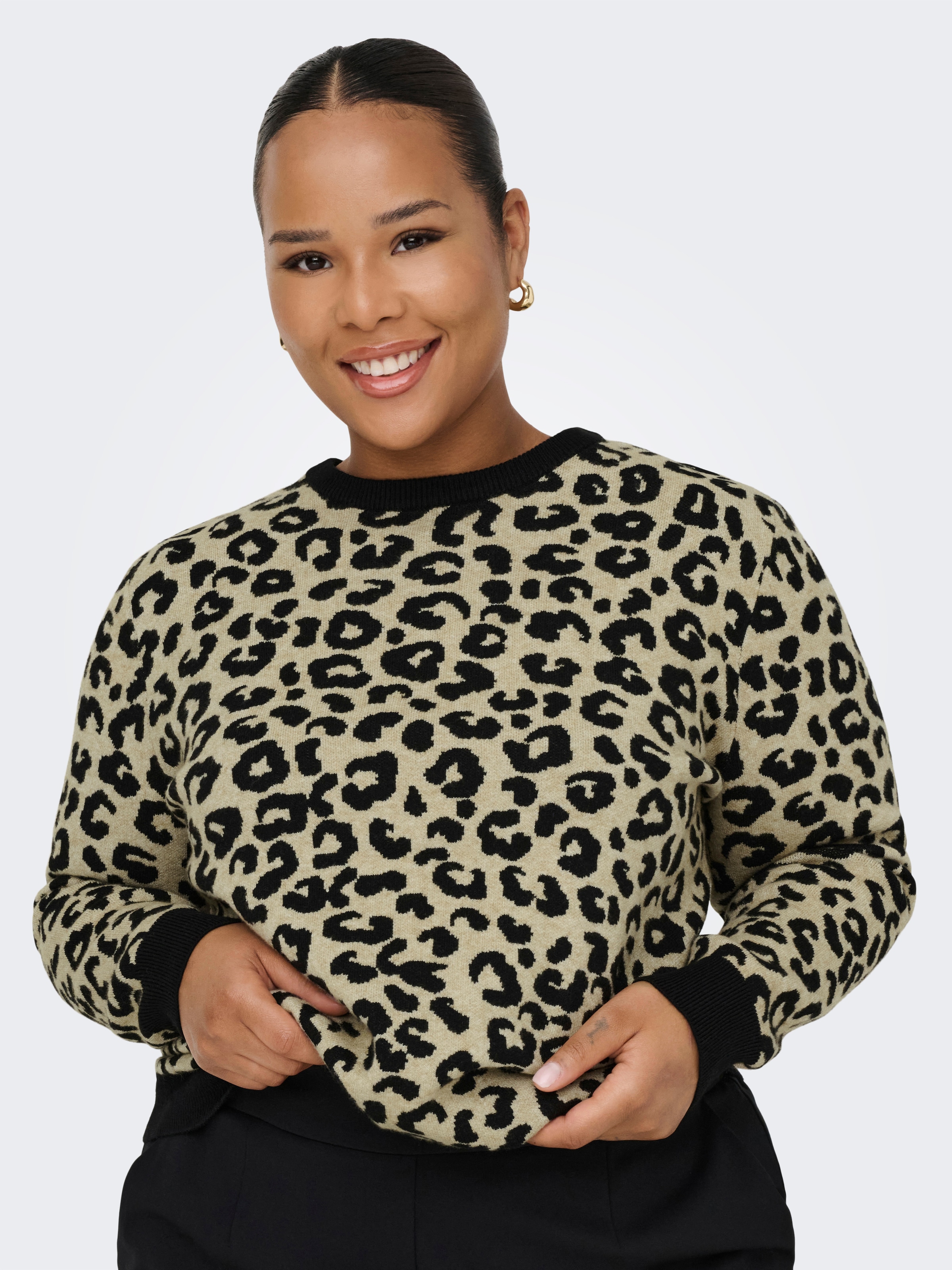 ONLY CARMAKOMA Rundhalspullover "CARIBI JQ LS O-NECK KNT" günstig online kaufen