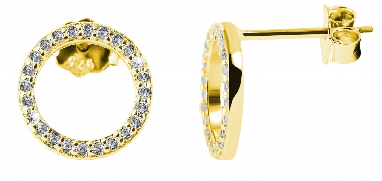 Adelia´s Paar Ohrhänger »Damen Ohrstecker aus 925 Sterling Silber und Zirkonia Ø 10 mm«