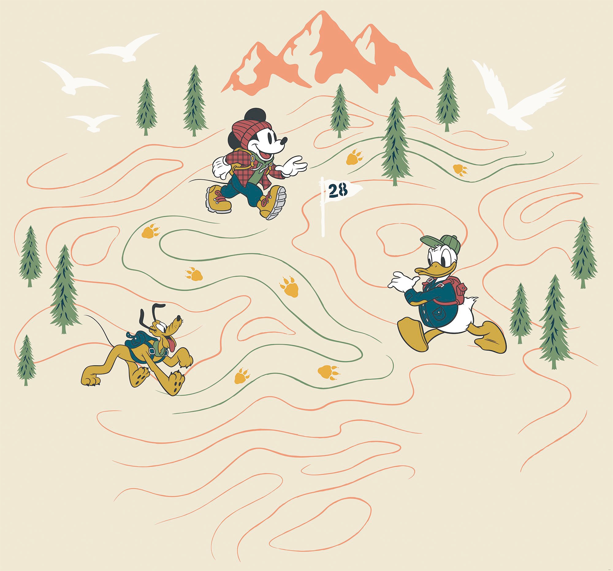 Komar Vliestapete "Mickey Meets the Mountain", 300x280 cm (Breite x Höhe)