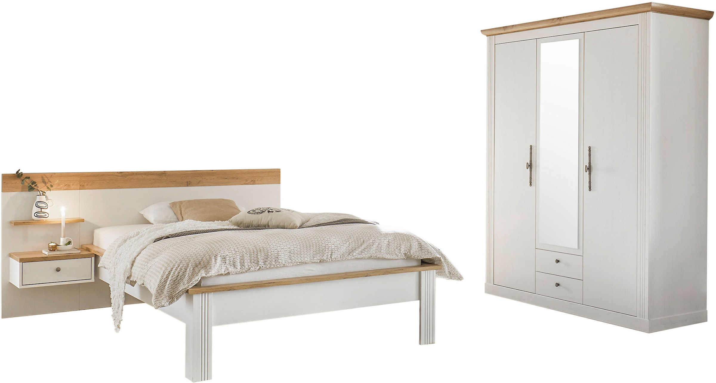 Schlafzimmer-Set »Westminster«, beinhaltet 1 Bett, Kleiderschrank 3-türig und 1...