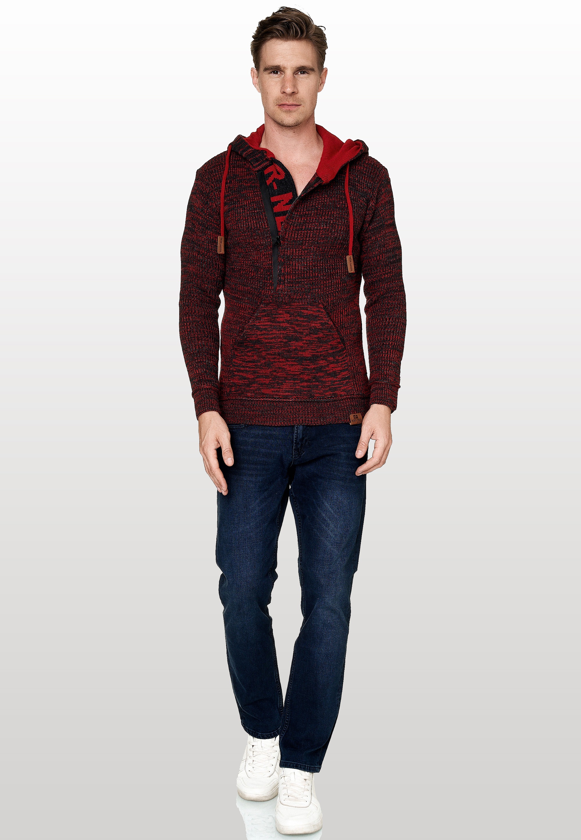 Rusty Neal Kapuzensweatshirt, mit stylischem Ausschnitt