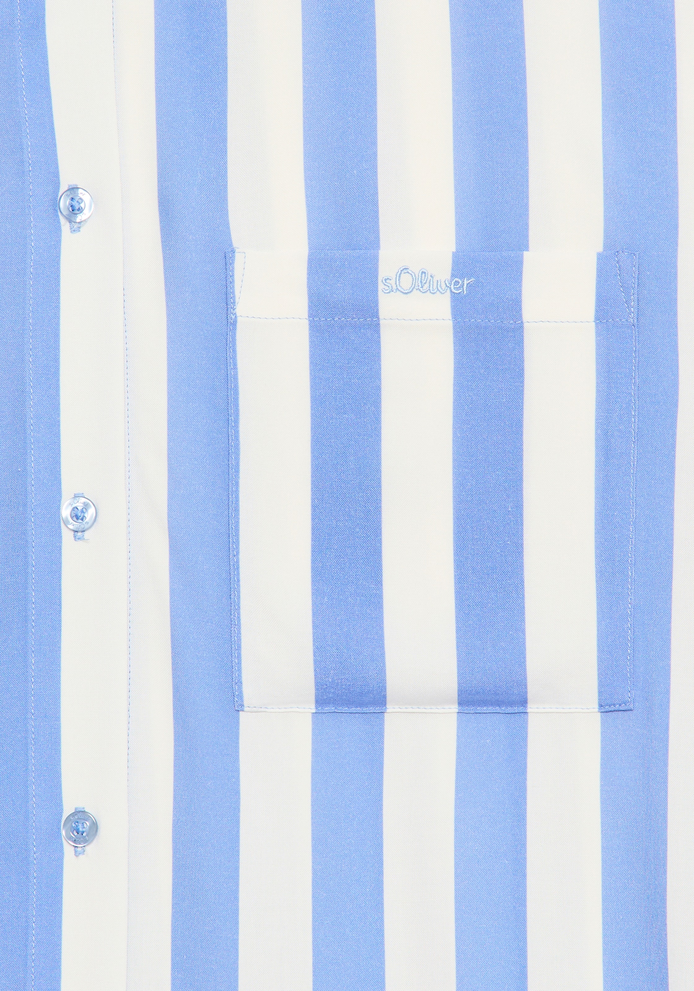 s.Oliver Nachthemd aufgesetzte Tasche mit breiten Streifen