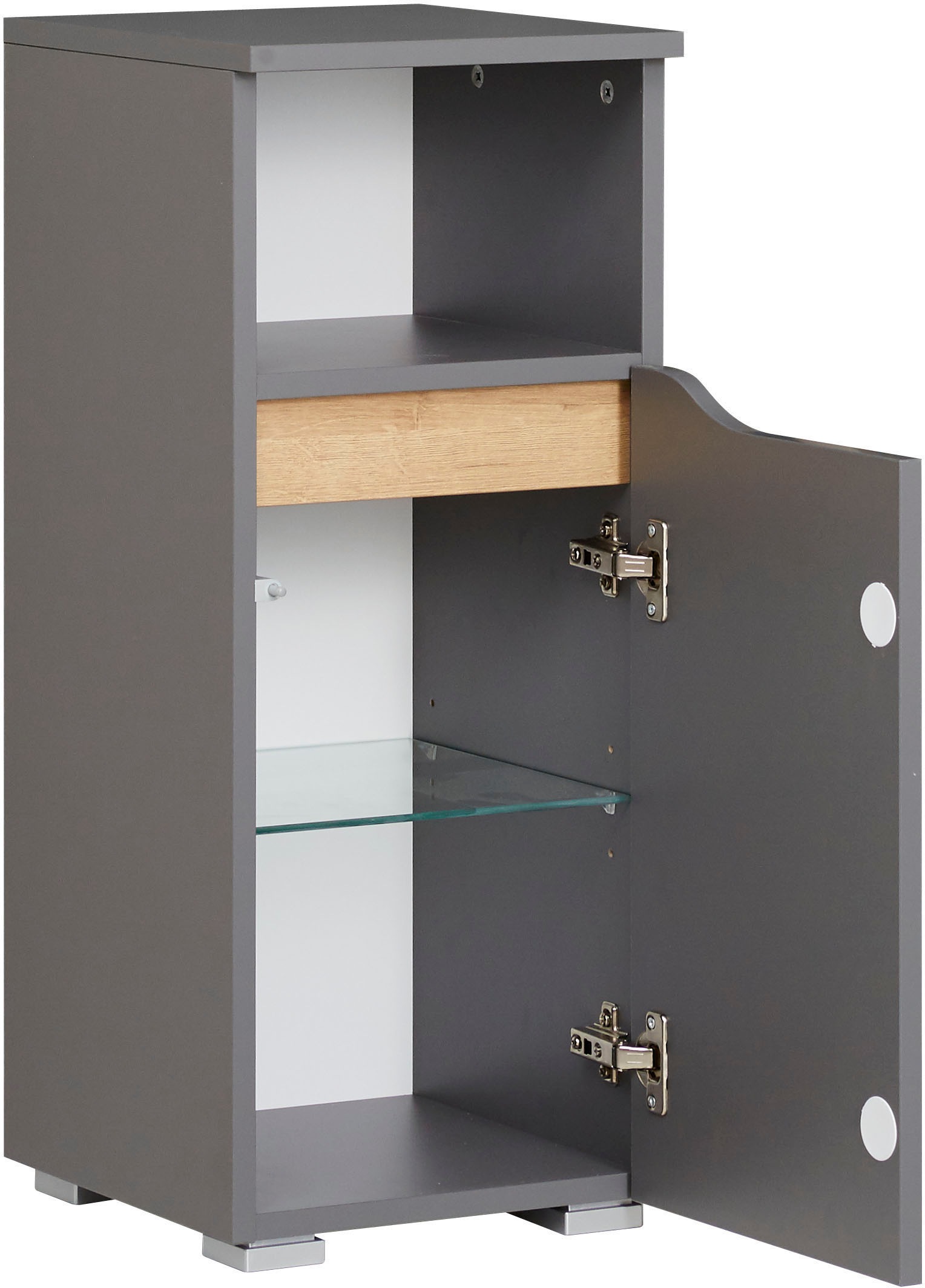 Saphir Badmöbel-Set »Quickset 5-teilig, Waschbeckenunterschrank mit LED-Spiegelschrank«, (5 St.), Hochschrank, Unterschrank, Hängeschrank, inkl. Türdämpfer, 9 Türen