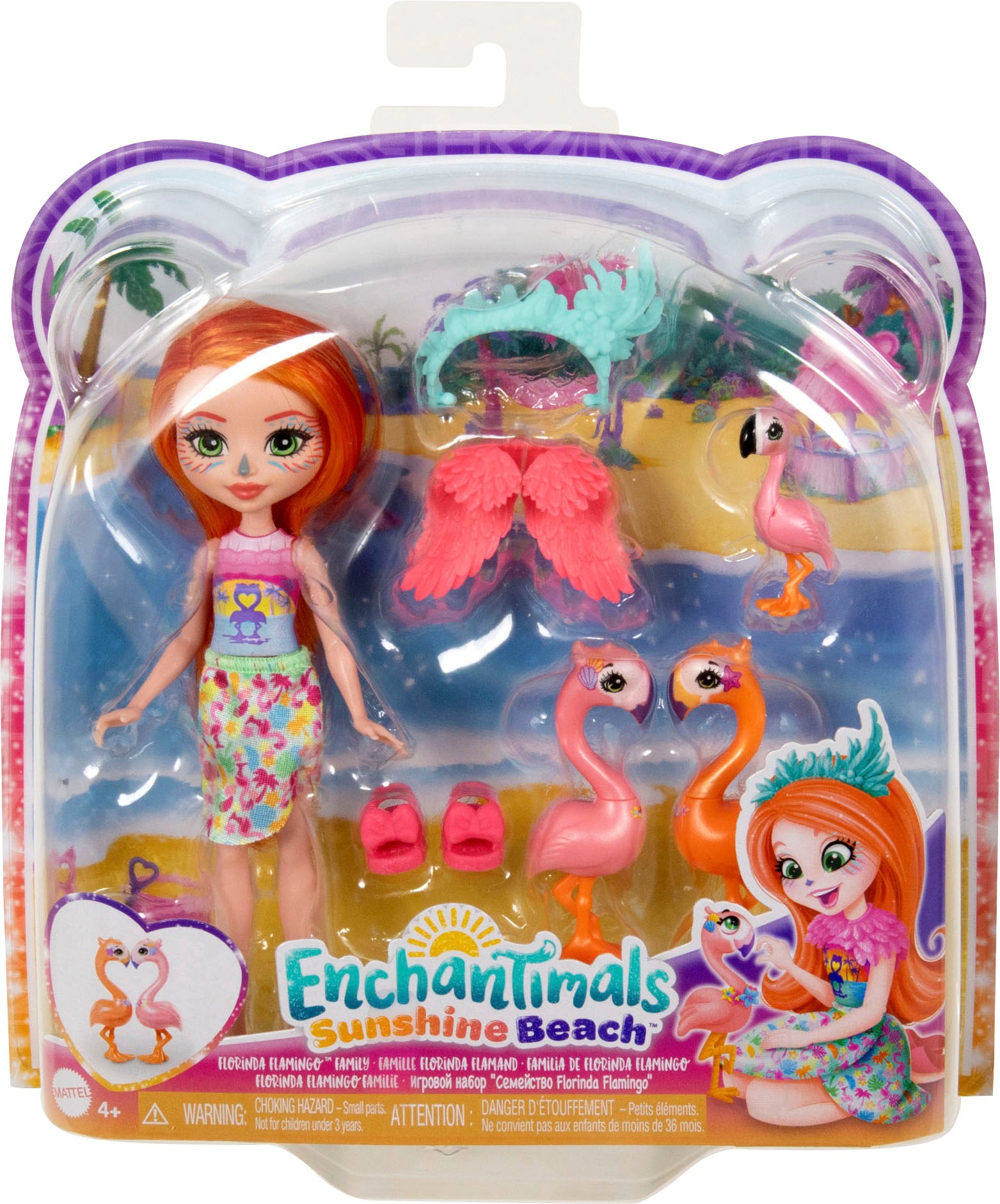 Enchantimals Minipuppe »Sunshine Beach, Florinda Flamingo Familie«