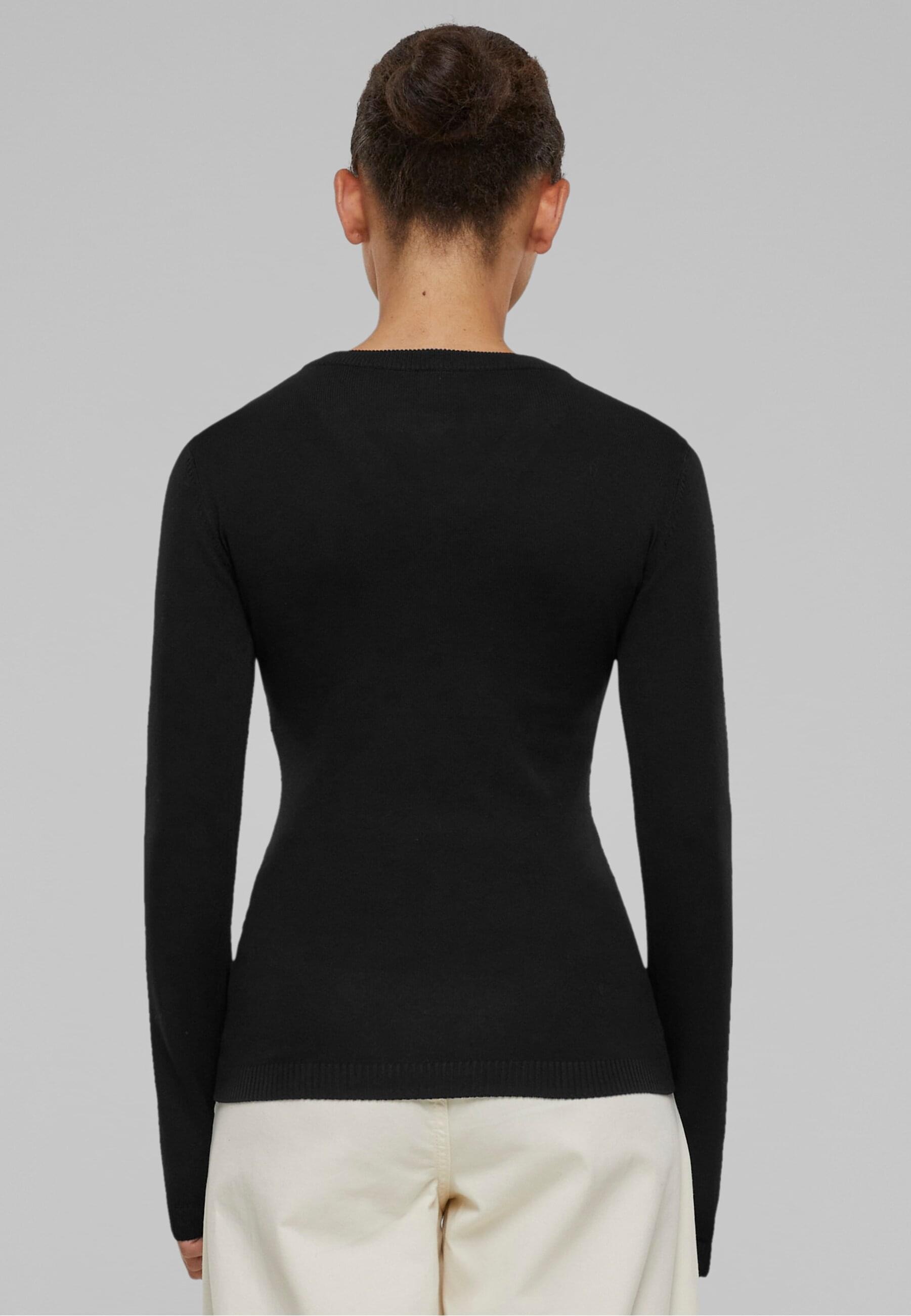 URBAN CLASSICS Rundhalspullover »Urban Classics Damen Ladies Knitted V-Neck Sweater«