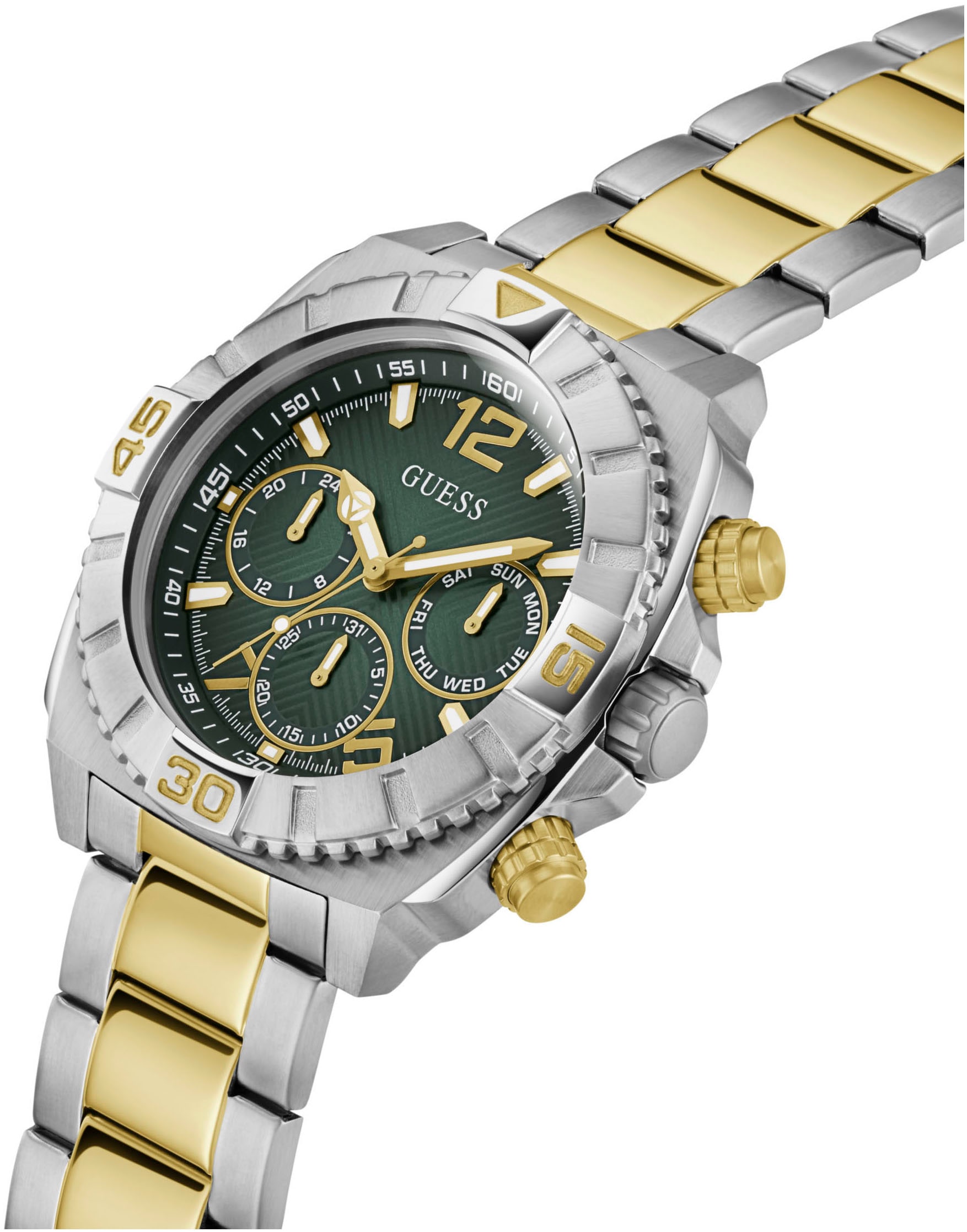 Guess Multifunktionsuhr »TRACTION«, Quarzuhr, Armbanduhr, Herrenuhr, Datum, 12/24-Std.-Anzeige