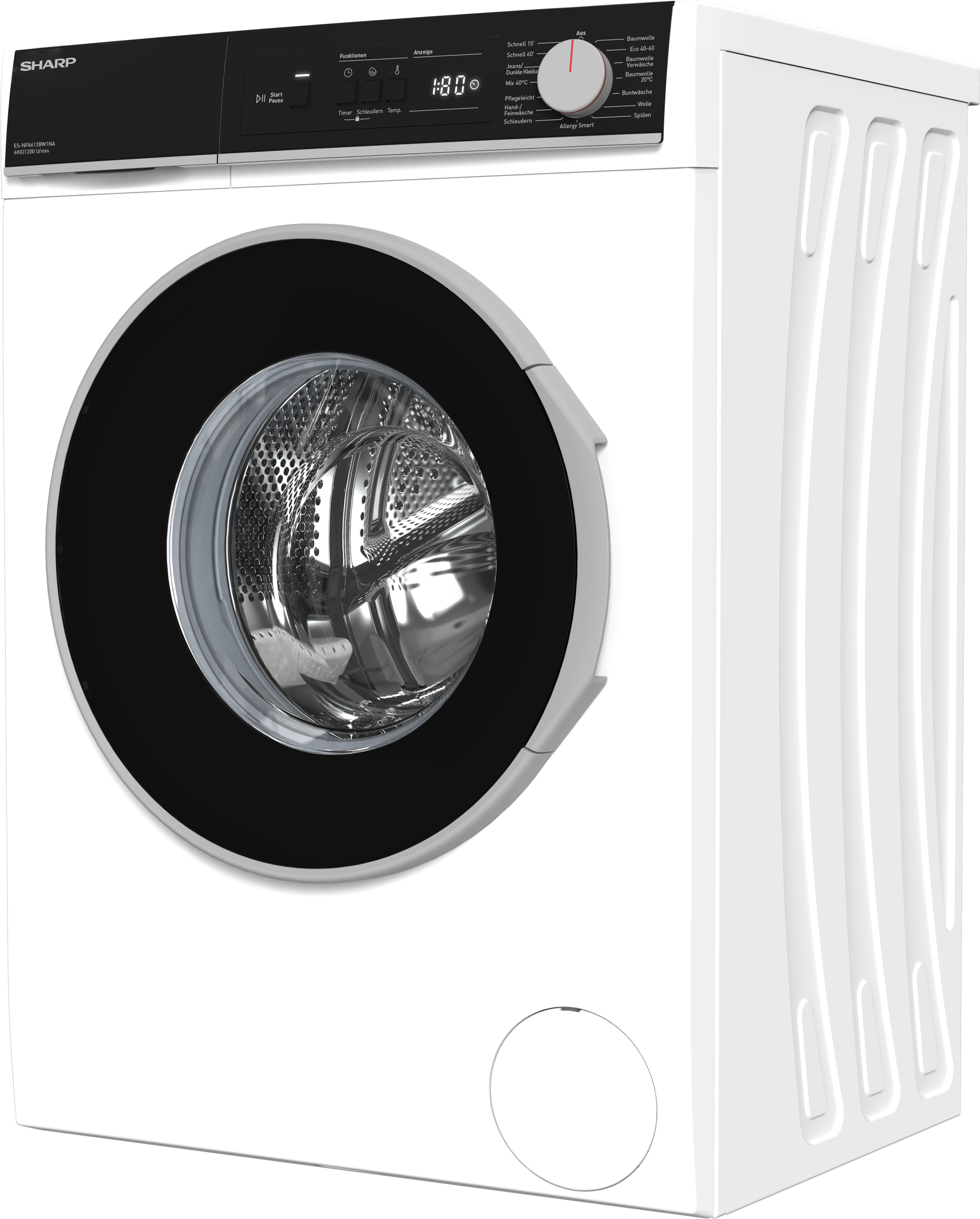 Sharp Waschmaschine Budget Class »ES-NFA612BW1NA-DE«, 6 kg, 1200 U/min