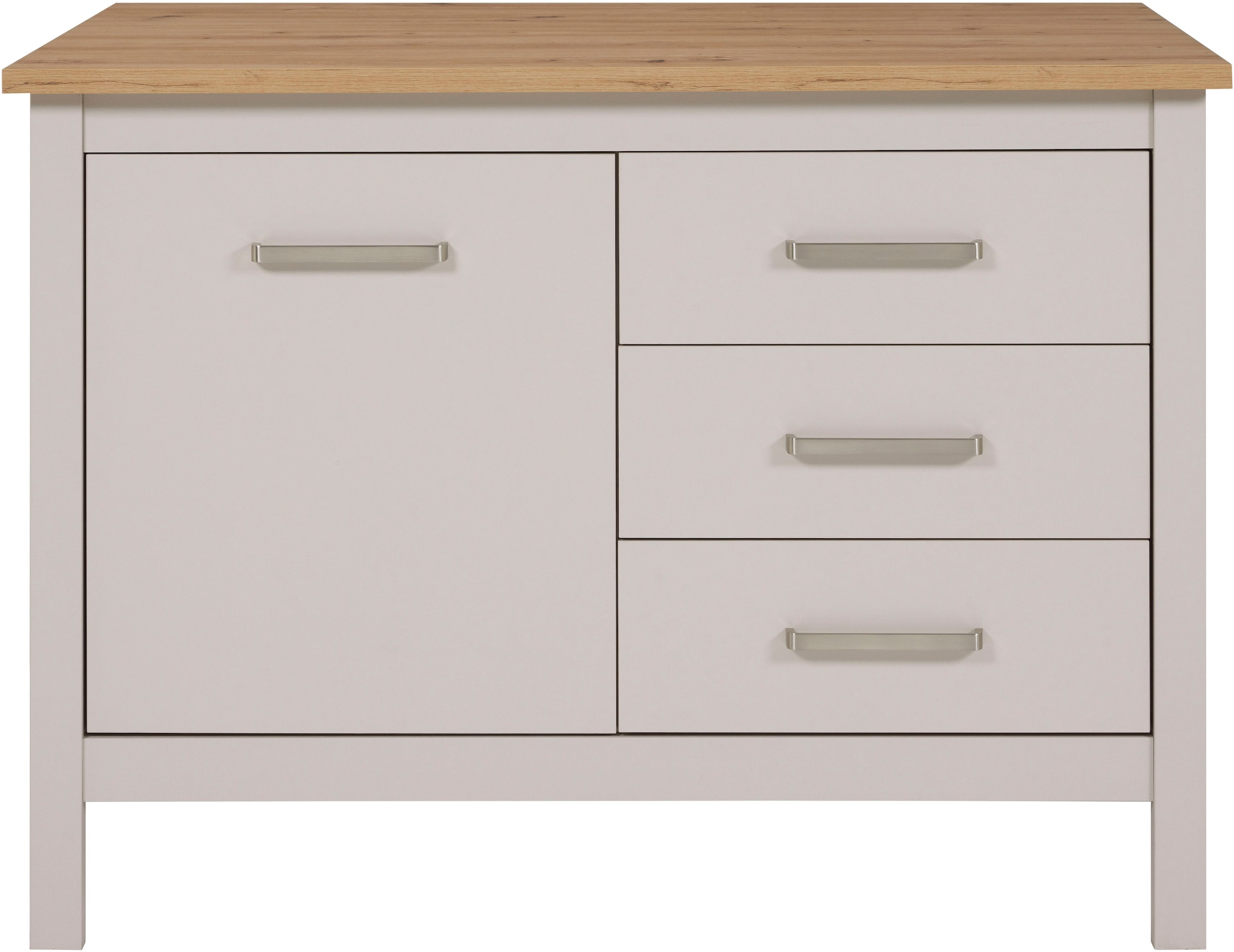 Inter Link Bartisch »Pienza, multifunktional für Küche & Essbereich, Kaschmir, Skandi Look« 1 Stk. tlg. Kücheninsel mit Soft-Close, Platz für 2 Hocker, 124x75x91 cm