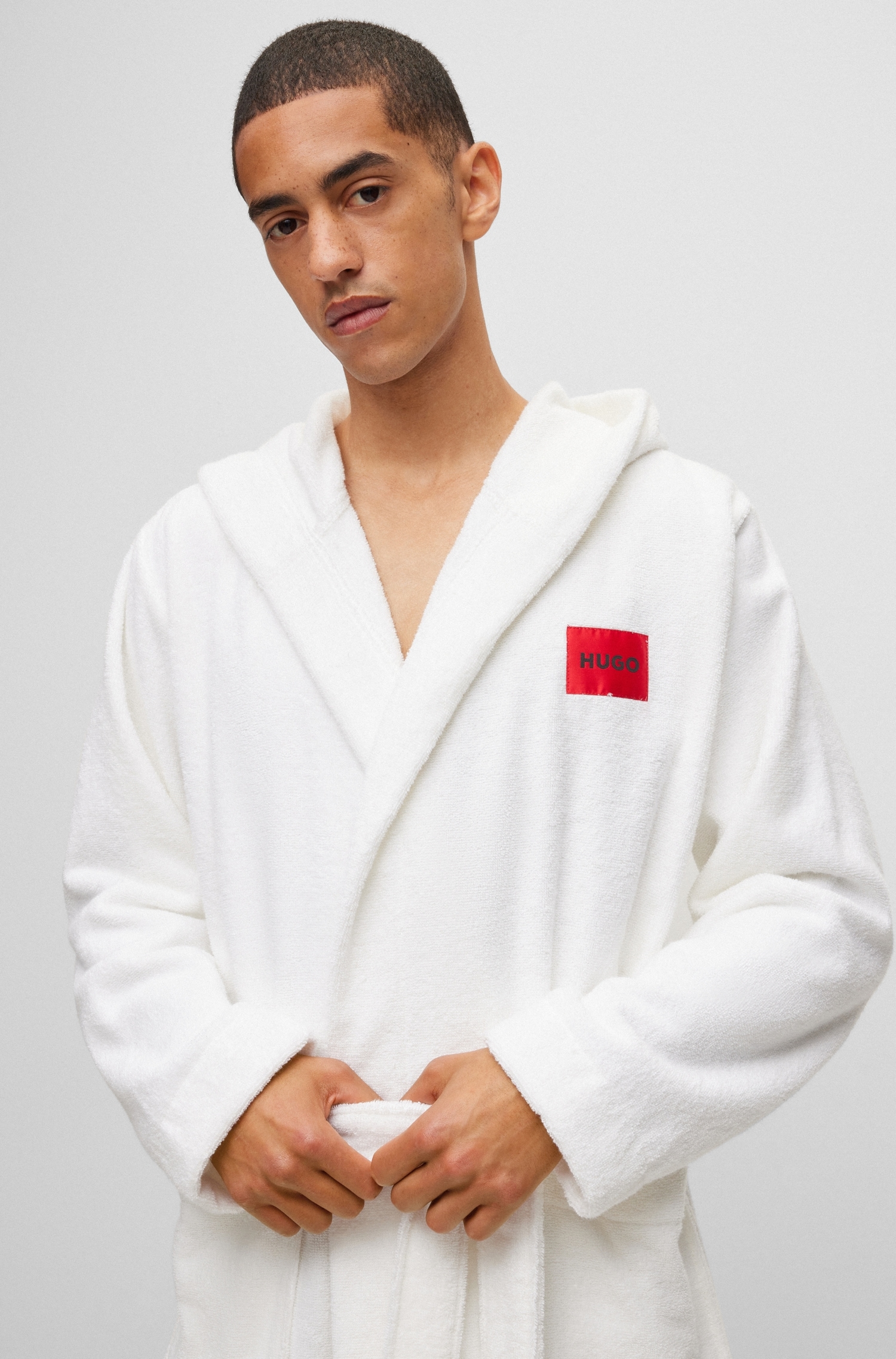 HUGO Underwear Bademantel »Terry Gown Hooded«, mit Kapuze & kontrastfarbenen Logo