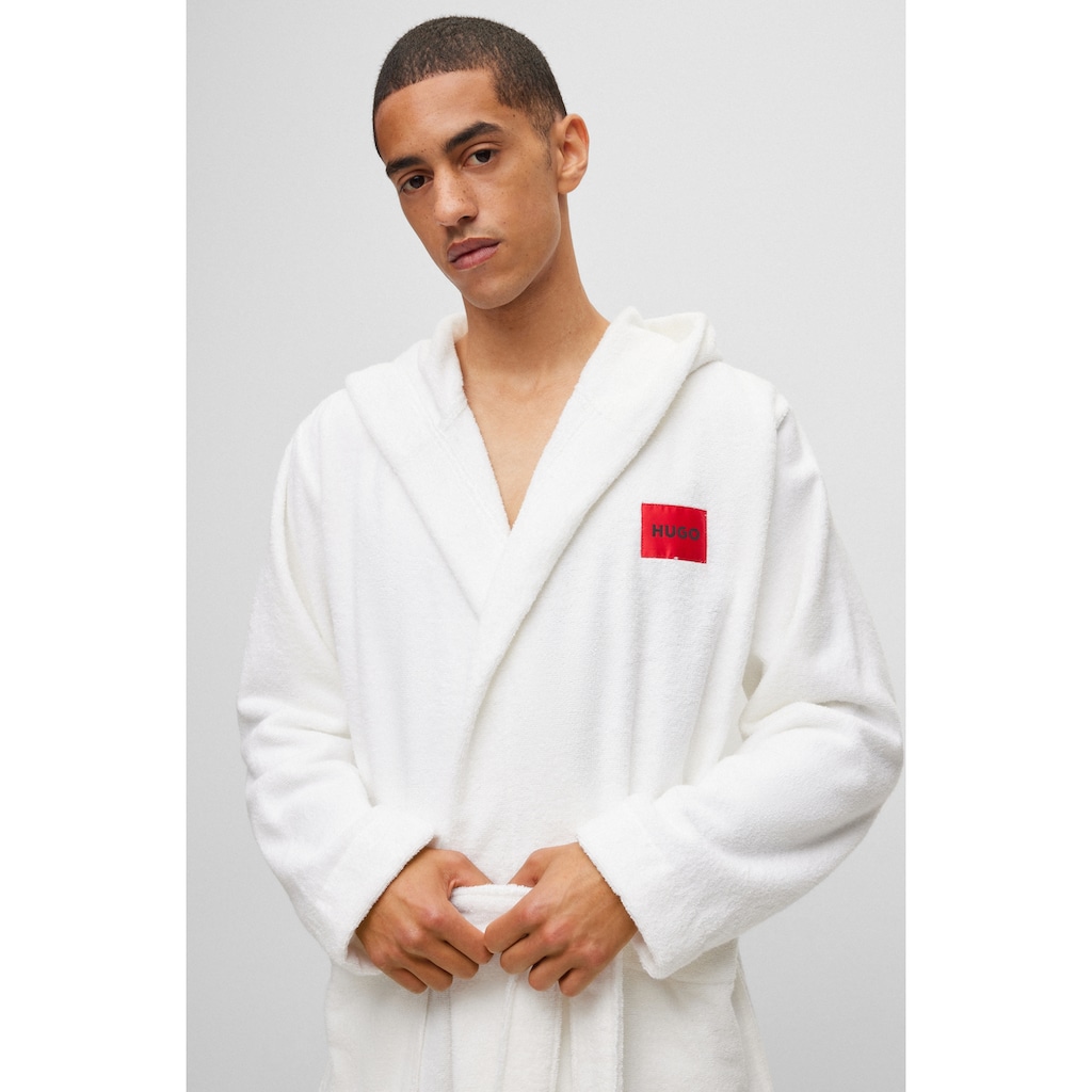 HUGO Underwear Bademantel »Terry Gown Hooded«, mit Kapuze & kontrastfarbenen Logo