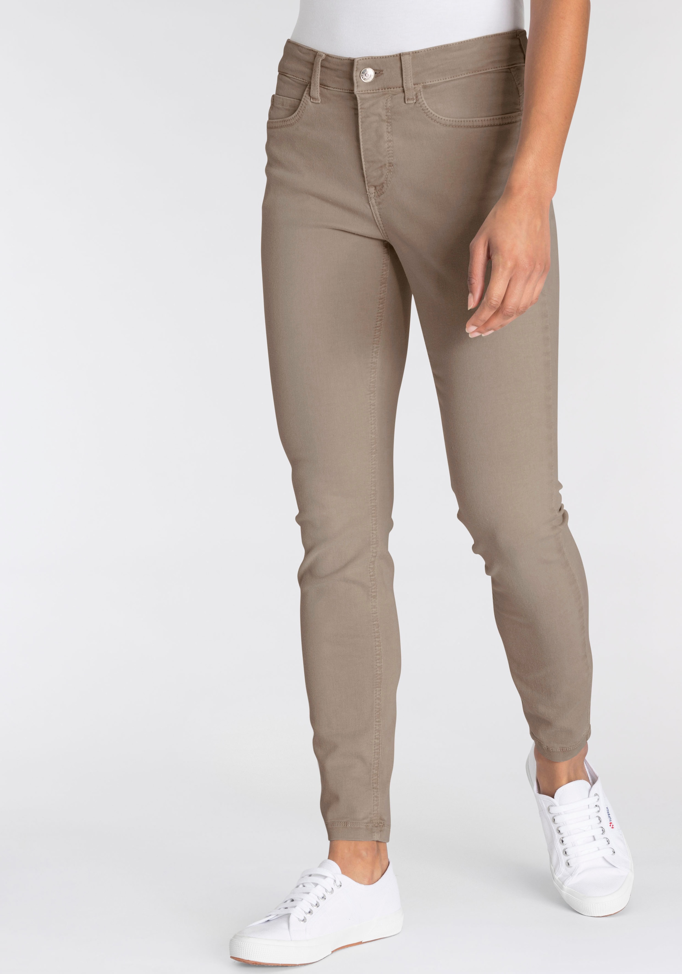 MAC Skinny-fit-Jeans »Hiperstretch-Skinny«, sitzt Qualität für BAUR ganzen bequem Power-Stretch | den kaufen Tag