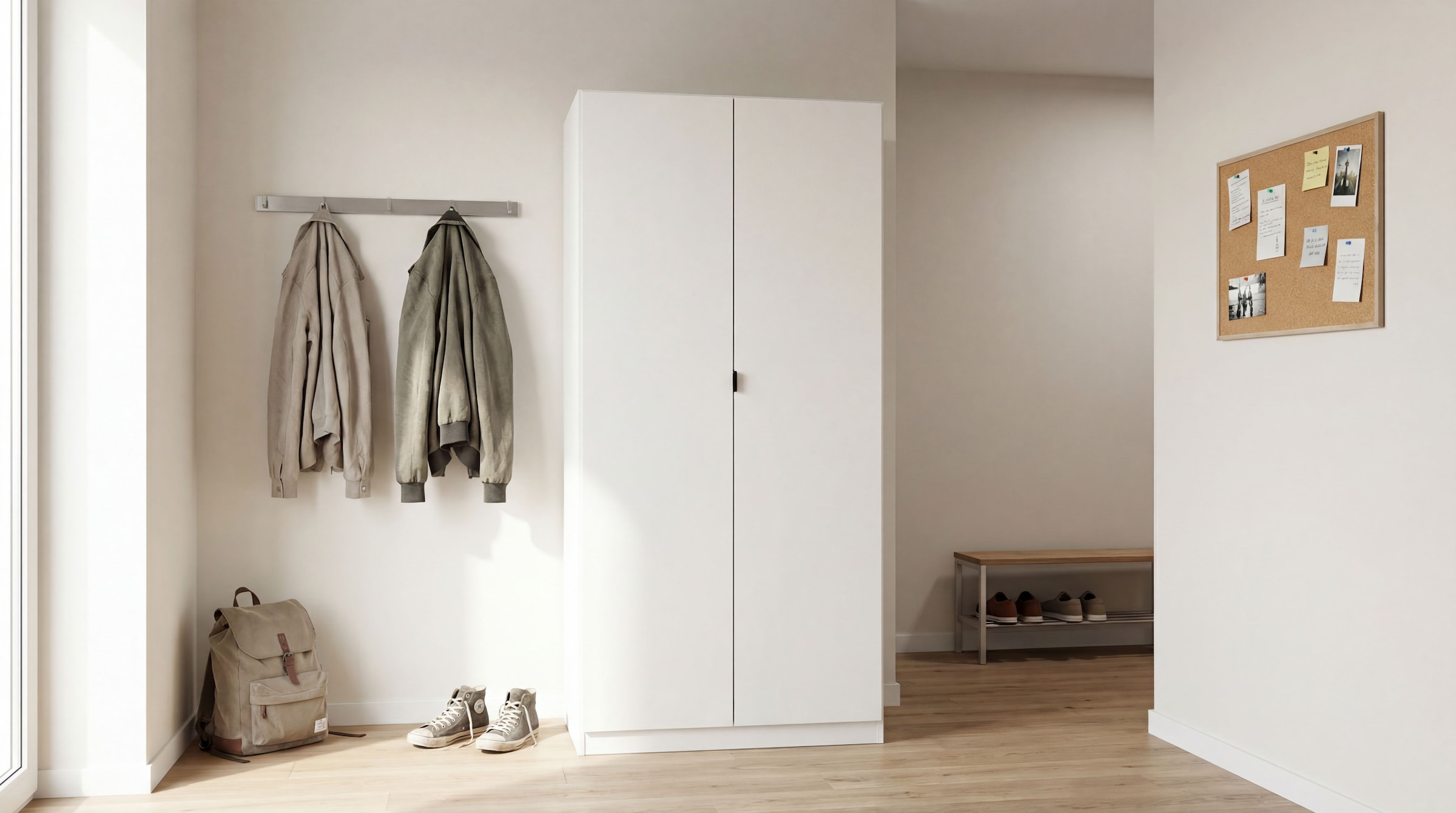 rauch Drehtürenschrank »Kleiderschrank Schrank Garderobe Wäscheschrank Ankleide ONTARIO« Breite 91 cm,  in schlichtem Stil mit Metallgriff in Graumetallic MADE IN GERMANY