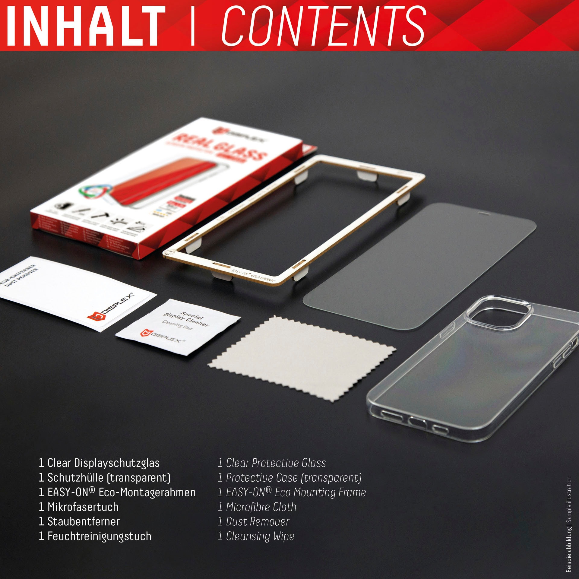 Displex Displayschutzglas »Real Glass + Case - iPhone 14«, für iPhone 14