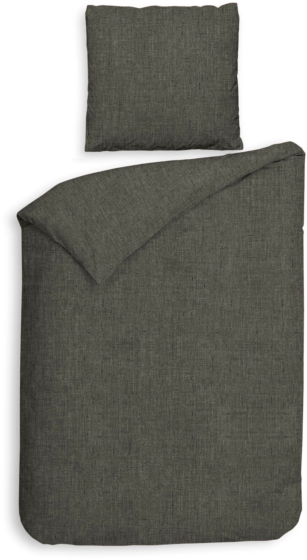 Heckett & Lane Bettwäsche "Franela" 2 Stk. tlg. Uni Design, hochwertiges Fl günstig online kaufen