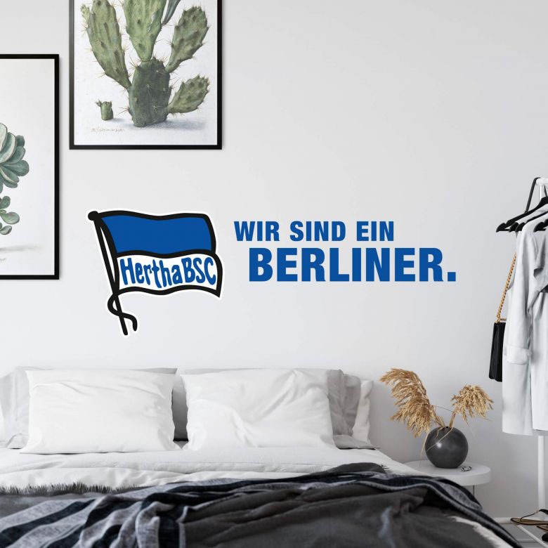 Wall-Art Wandtattoo »Hertha BSC Logo Schriftzug«, (1 St.), selbstklebend, entfernbar