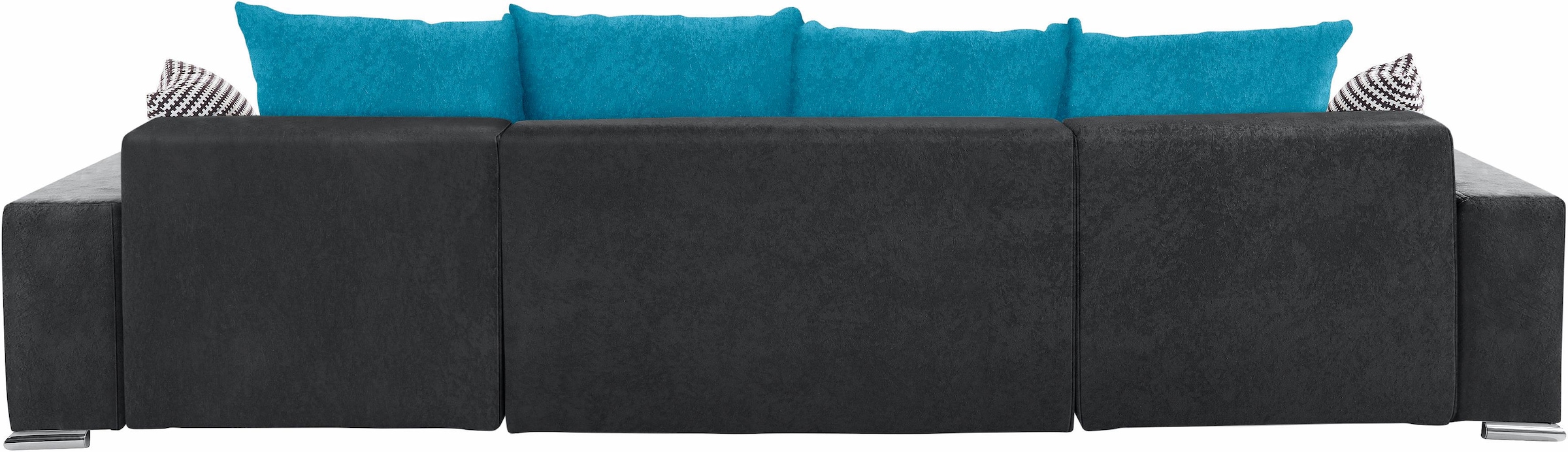 COLLECTION AB Wohnlandschaft »XL-Josy U-Form, Breite 313 cm, Kunstleder-Mix, Microfaser«, inkl. Bettfunktion, Bettkasten, mit 4 gleich großen Rückenkissen