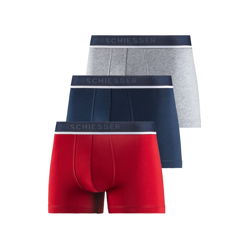 Schiesser Boxer »"95/5"«, (3er-Pack), sportlicher Logo-Webgummibund mit schmalen weißem Ansatz