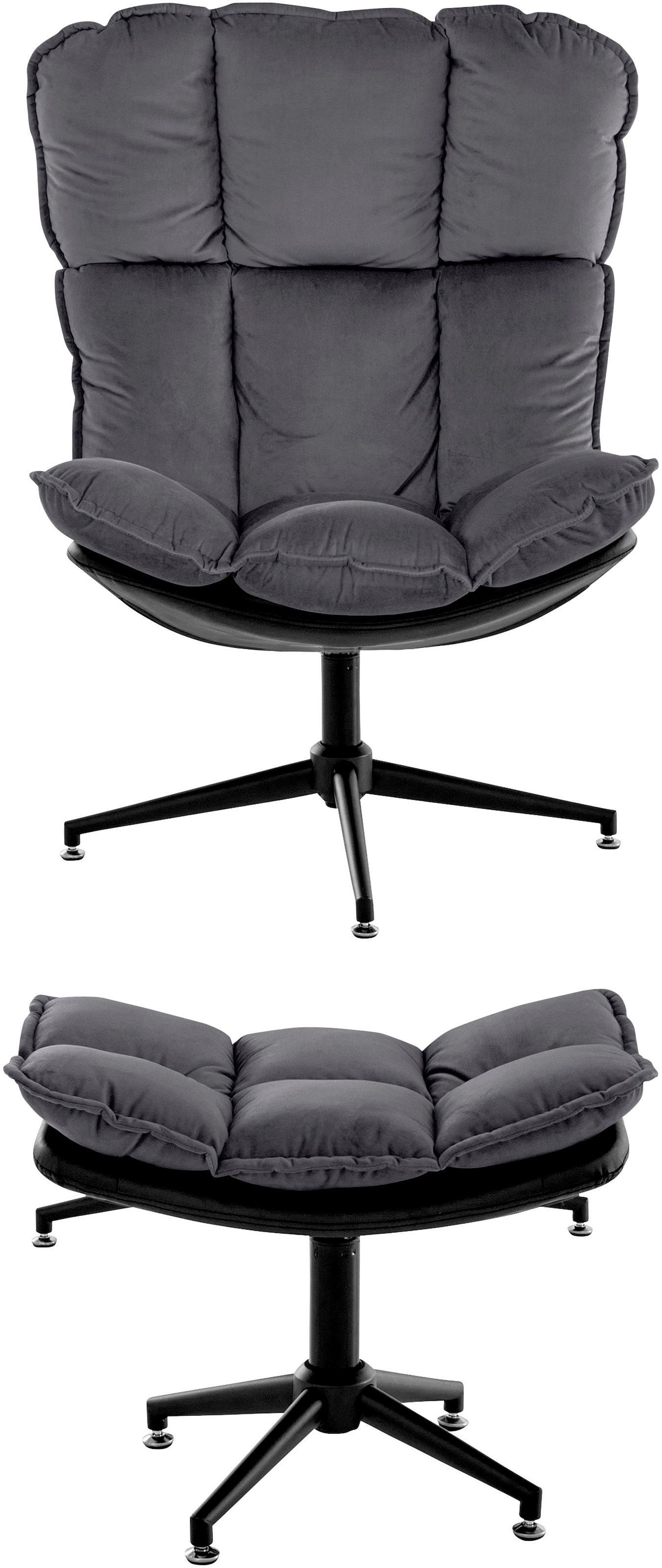 Home affaire Drehsessel "Seet, Polstersessel mit Hocker," 2 Stk. tlg. 360 d günstig online kaufen