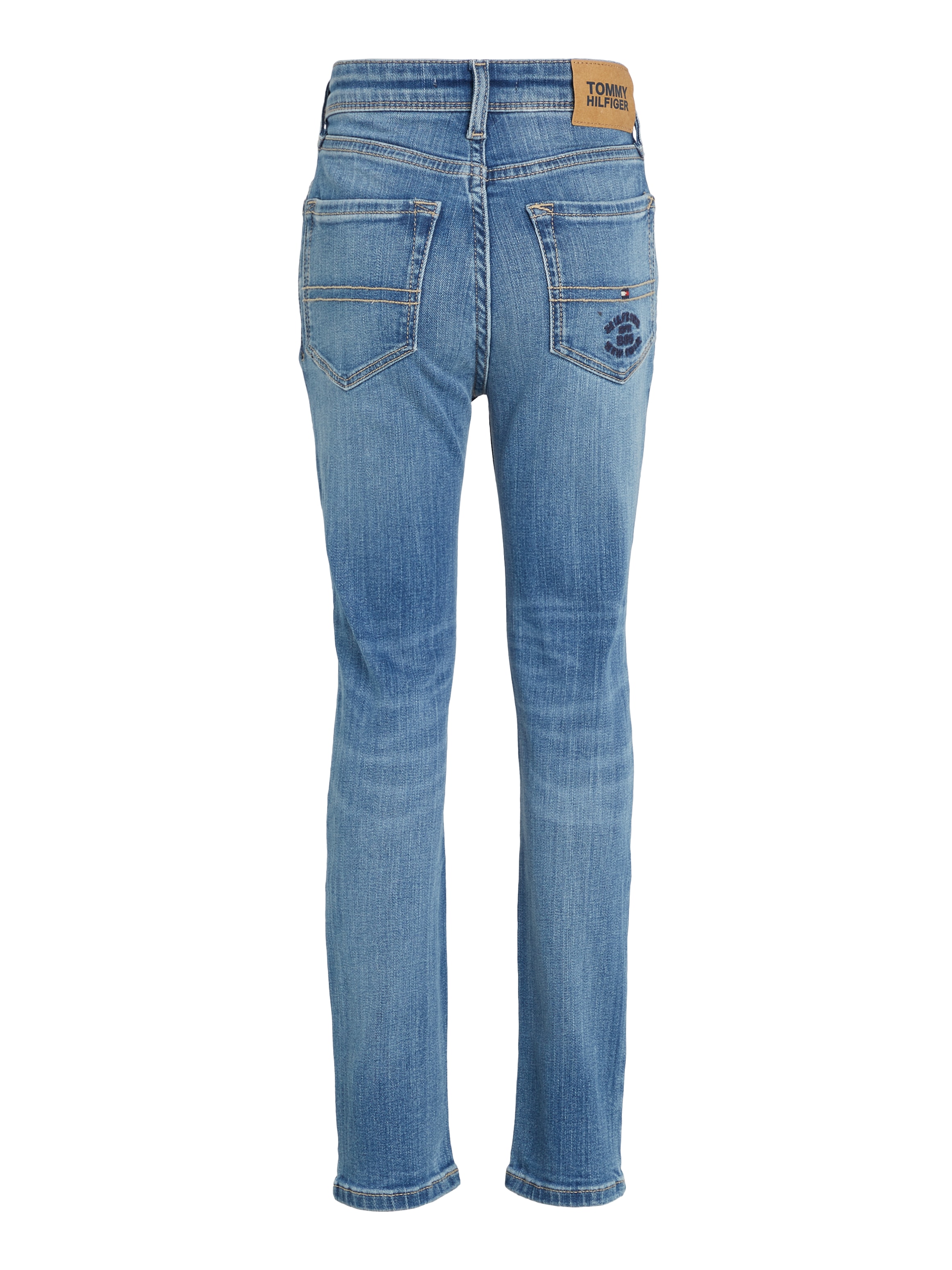 Tommy Hilfiger Skinny-fit-Jeans »SCANTON Y MID BLUE WASH DENIM«, Kinder bis 16 Jahre mit Logostickerei