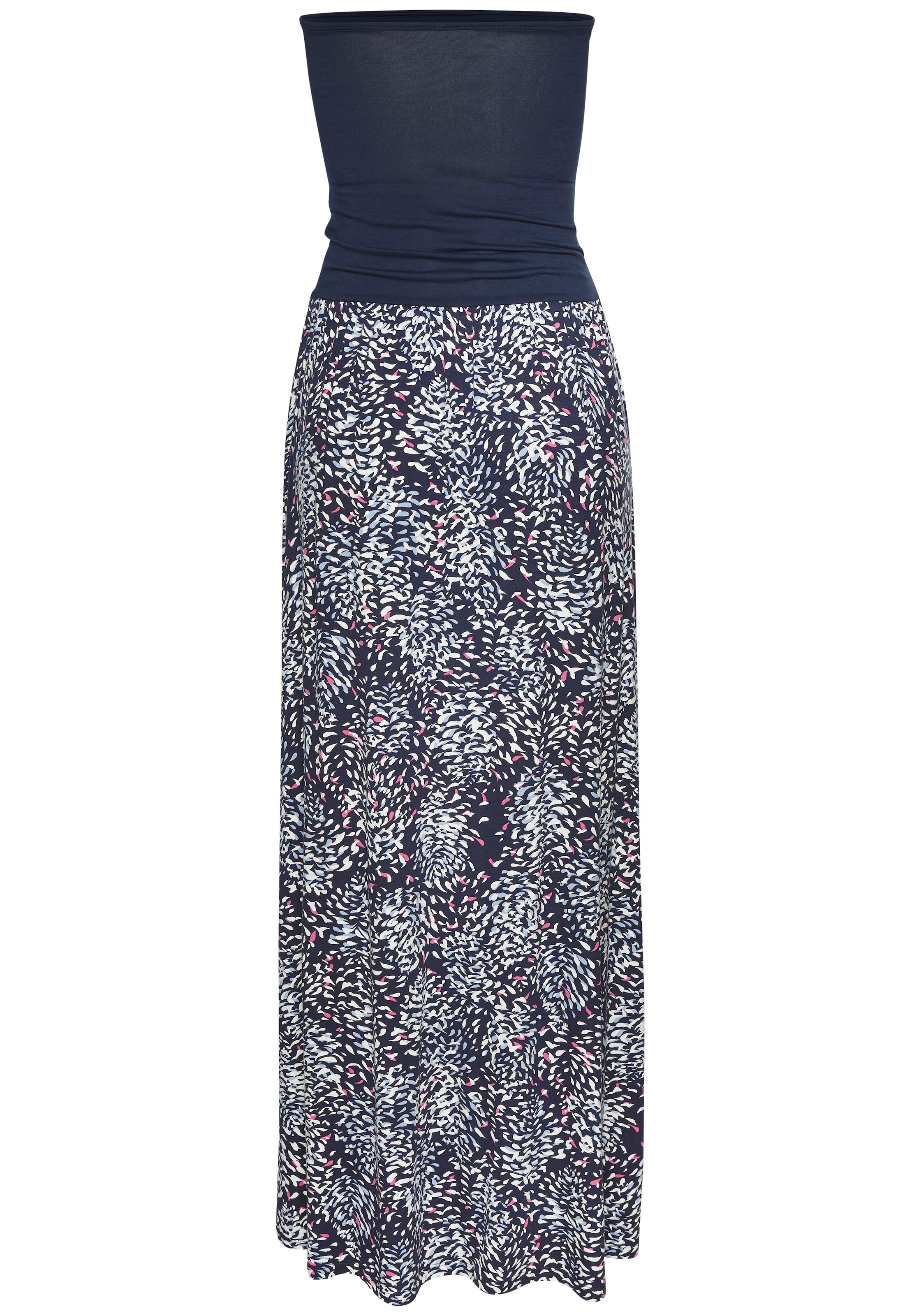 Vivance Maxikleid, mit schmalem Oberteil und Taschen, Strandkleid, Alloverprint