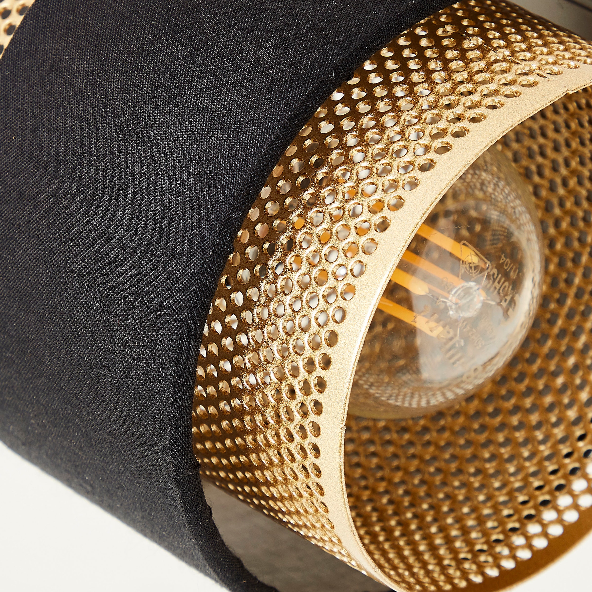 Brilliant Deckenstrahler »Grove«, 4 flammig-flammig, Breite 87 cm, E14,  Metall/Textil, schwarz goldfarben bestellen | BAUR