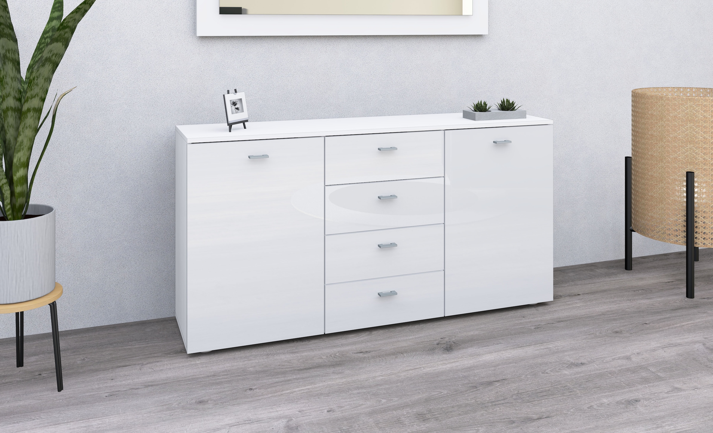 borchardt Möbel Sideboard "Scala, Breite 139 cm,", höhenverstellbare Einlegeböden, kleine Griffe