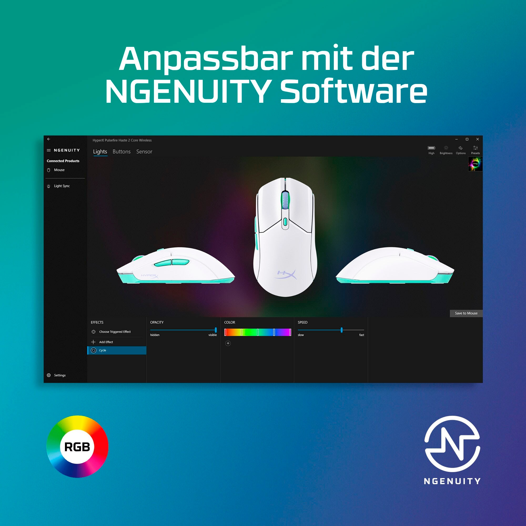 HyperX Gaming-Maus »Pulsefire Haste 2 Core Wireless« Bluetooth | Funk | USB