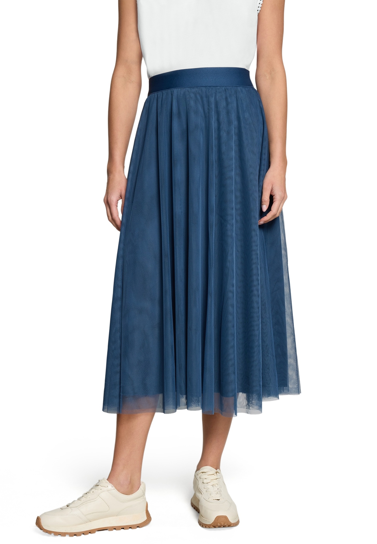 "Midirock ZERO ""Damen mit elastischem Bund"", Damen, Gr. 34, blau (sargasso sea), Tüll, Obermaterial: 100% Polyester. Futter: 35% Viskose, 65%