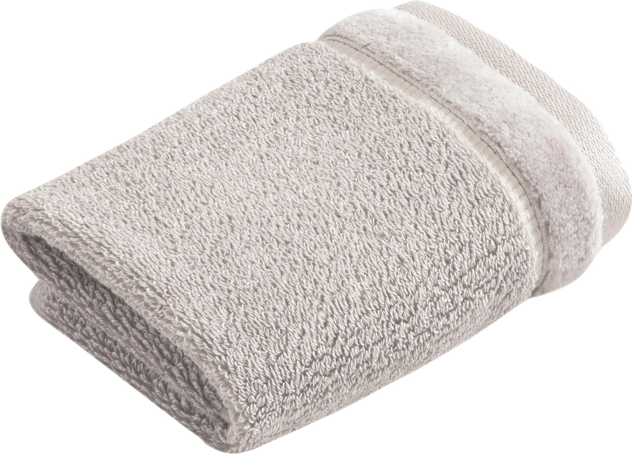 Seiftuch VOSSEN, B:30cm L:30cm, grau, Baumwolle, Handtücher, "Pure", Waschlappen im Set, Baumwolle & VEGAN, mit eleganter Veloursbordüre