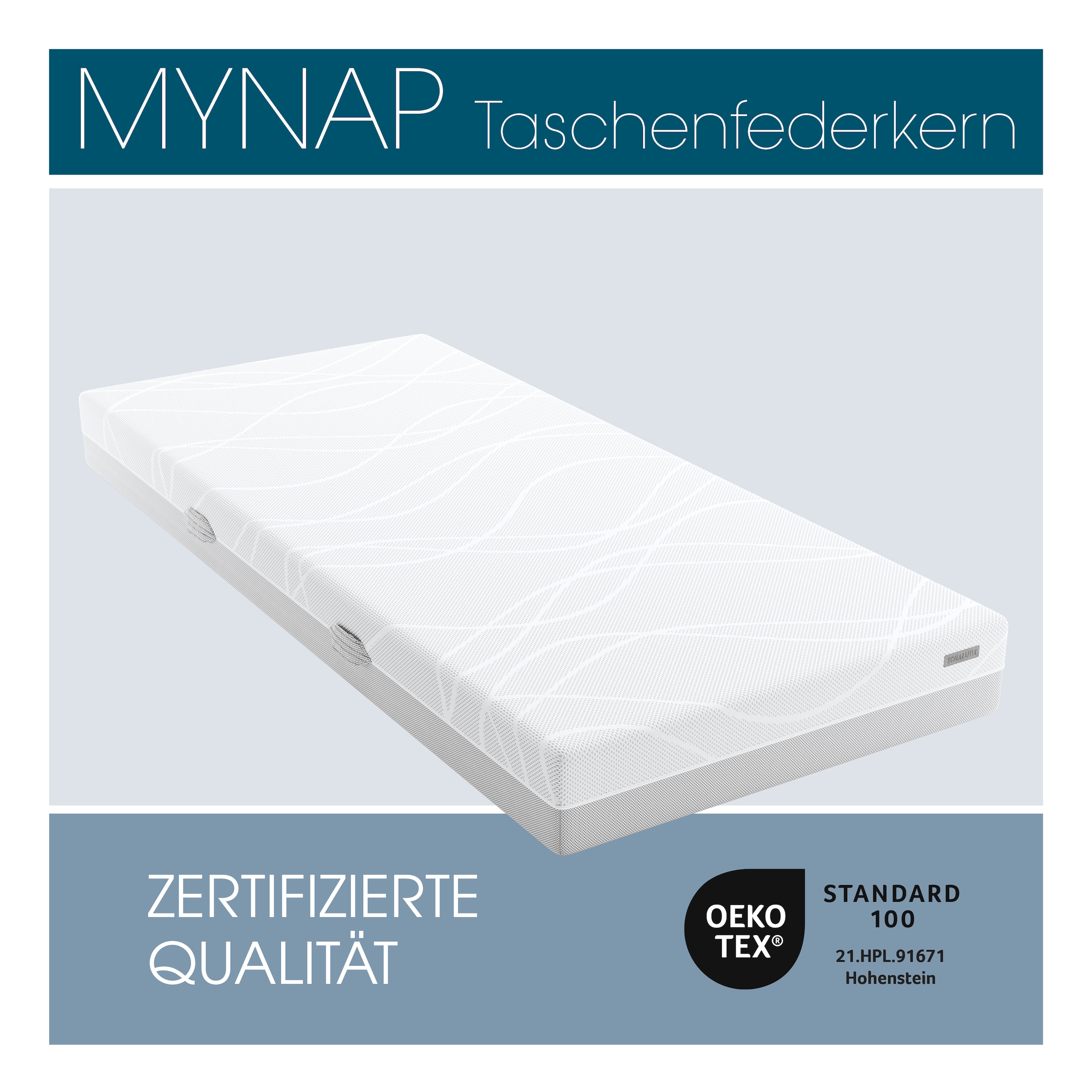 Schlaraffia Taschenfederkernmatratze »myNap Premium TFK-Matratze, in 90x200 und weiteren Größen erhältlich!« 19 cm hoch 500 Federn 1 Stk. tlg. Testsieger Stiftung Warentest 10/2023, Note 1,6