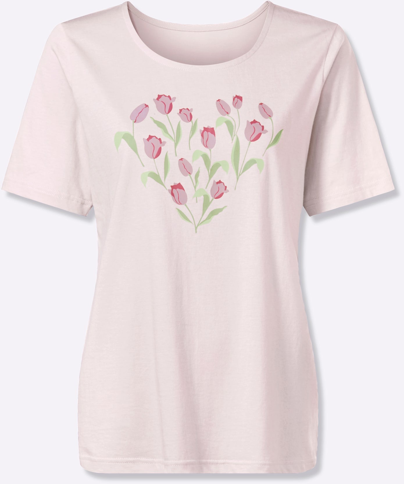 Classic Basics Women's Short Sleeve T-Shirt Light Pink/Fuchsia Size 46 3
