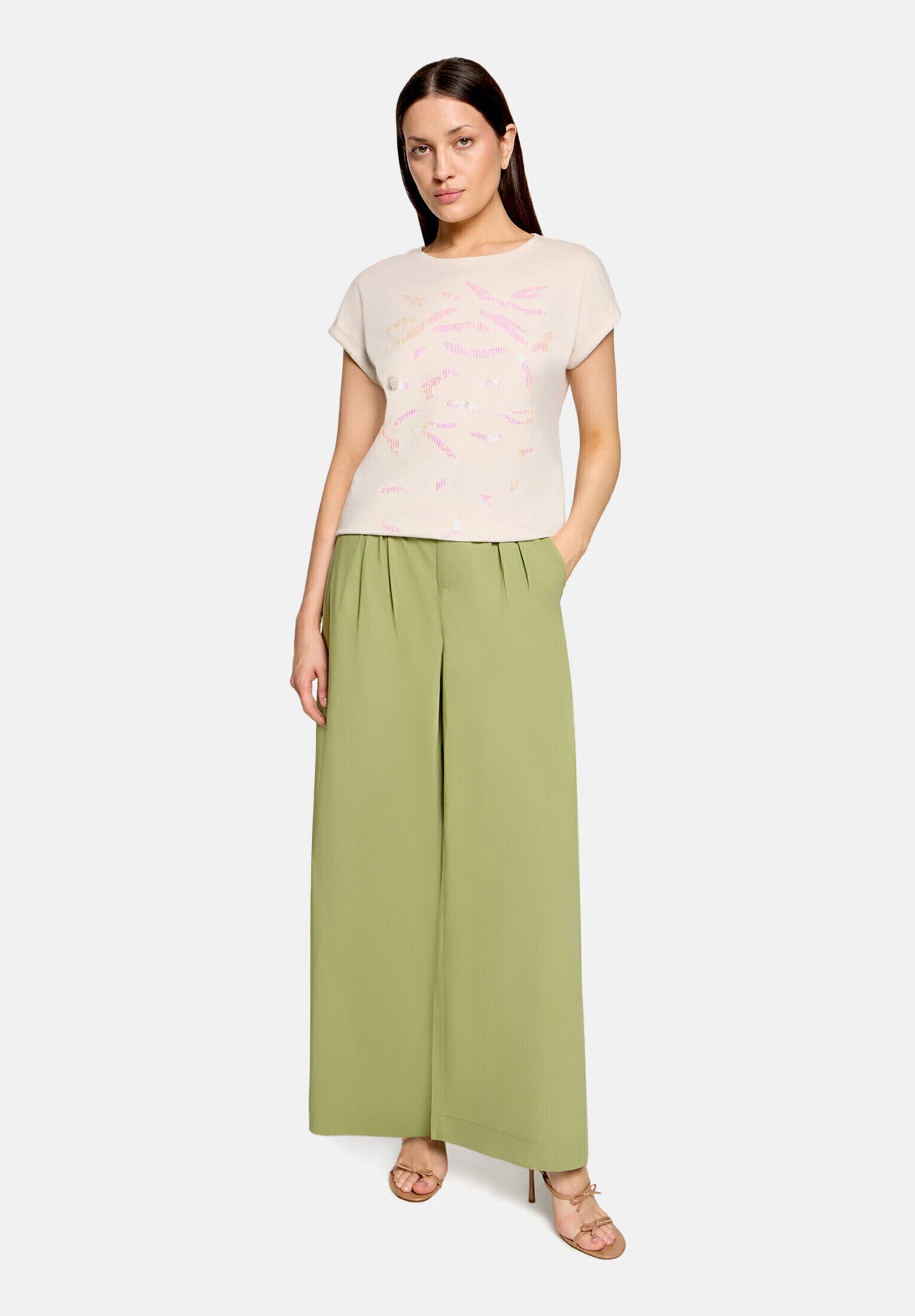Cartoon Kurzarmshirt "Damen mit Ärmelaufschlag" 1