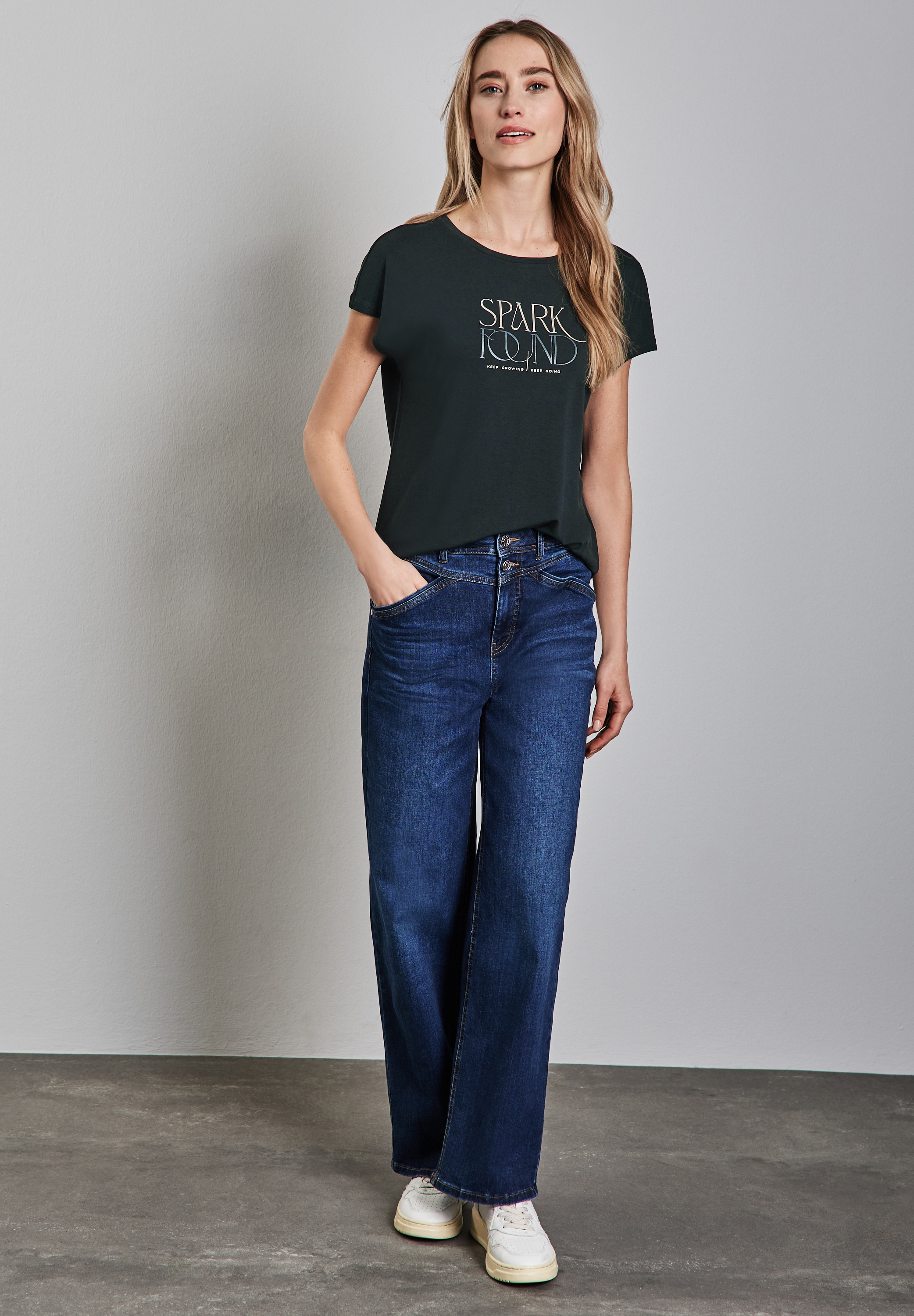 STREET ONE Print-Shirt, aus strecthigem Viskosematerial