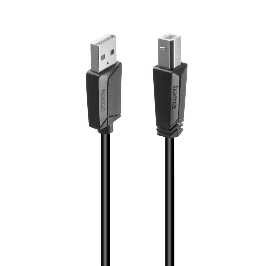 Hama USB-Kabel »USB-Kabel für PC und Notebook, USB-B auf USB-A, 1,50 - 5 m, Schwarz«, USB Typ A-USB Typ B, 300 cm, 480 Mbit/s, Knickschutz, schnelle und störungsfreie Übertragung