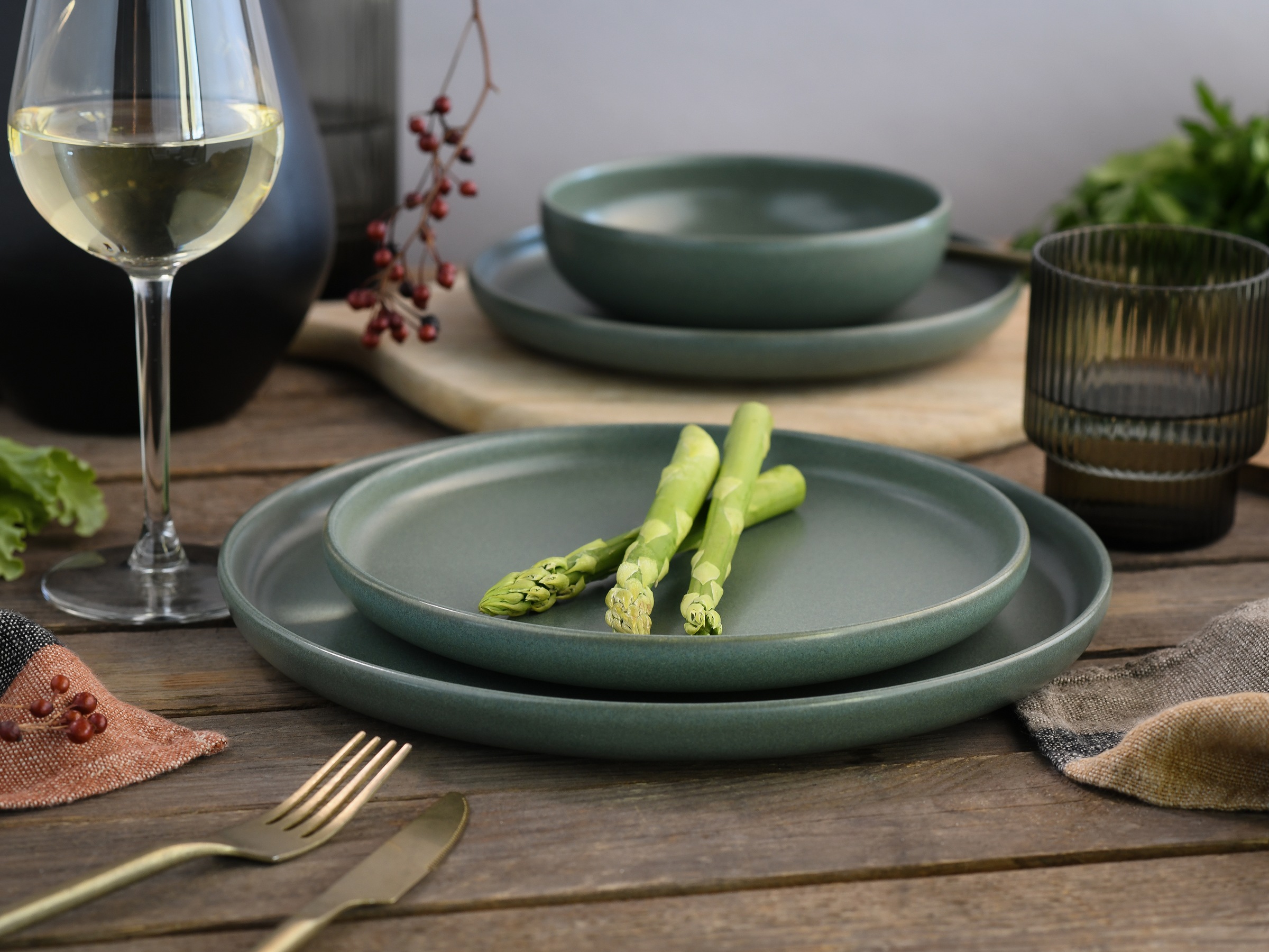 CreaTable Teller-Set »Uno, Geschirr-Set, 12-tlg.« Seidenmatten, Spezialglasur, Klare Konturen mit sanften Rundungen