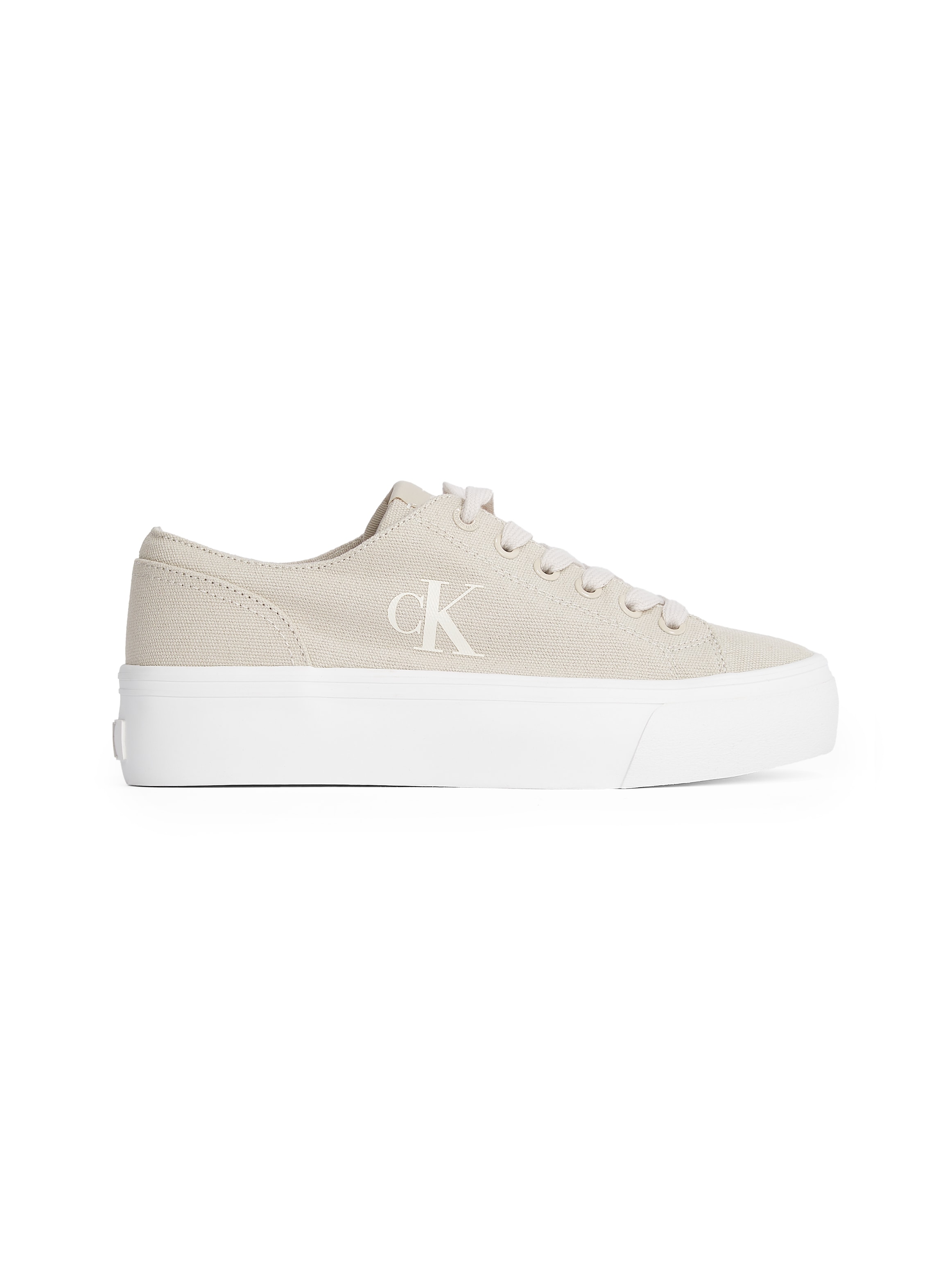 Calvin Klein Jeans Plateausneaker »VULC FLATFORM LOW CV MG«, Schnürschuh, Freizeitschuh, Halbschuh mit seitlichem Logo