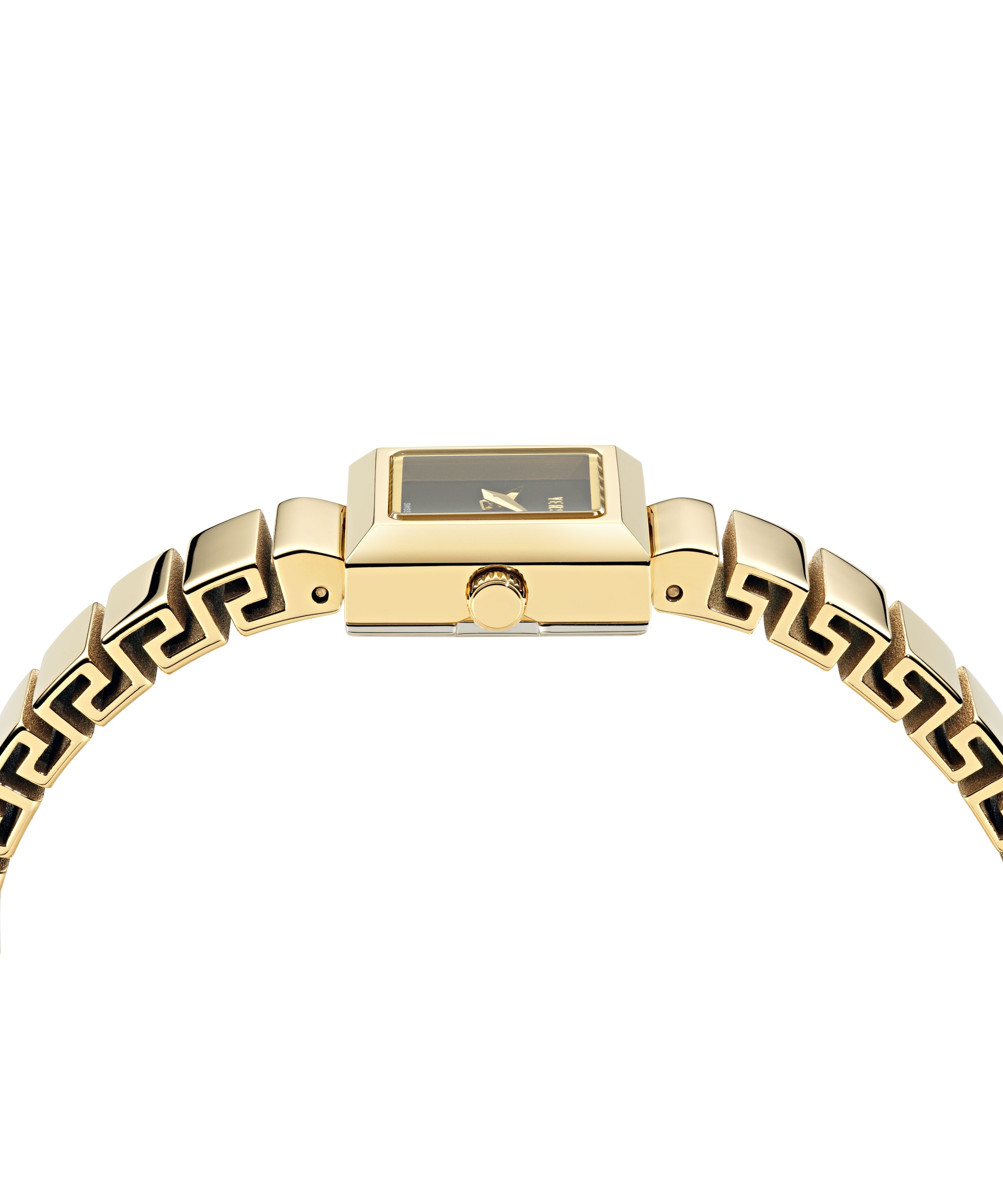 Versace Quarzuhr »V-SQUARE PETITE« Armbanduhr, Damenuhr, Swiss Made, Edelstahlarmband, analog