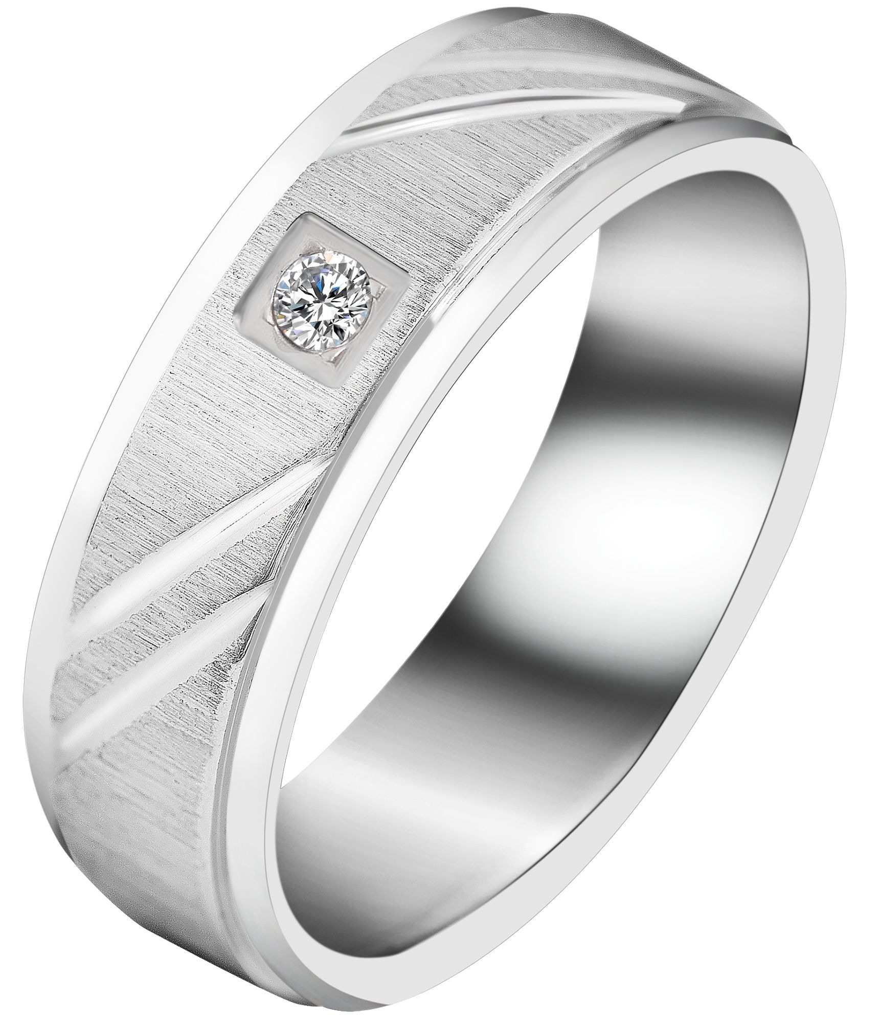 Adelia's Stainless Steel Women's Ring Silver Size 58