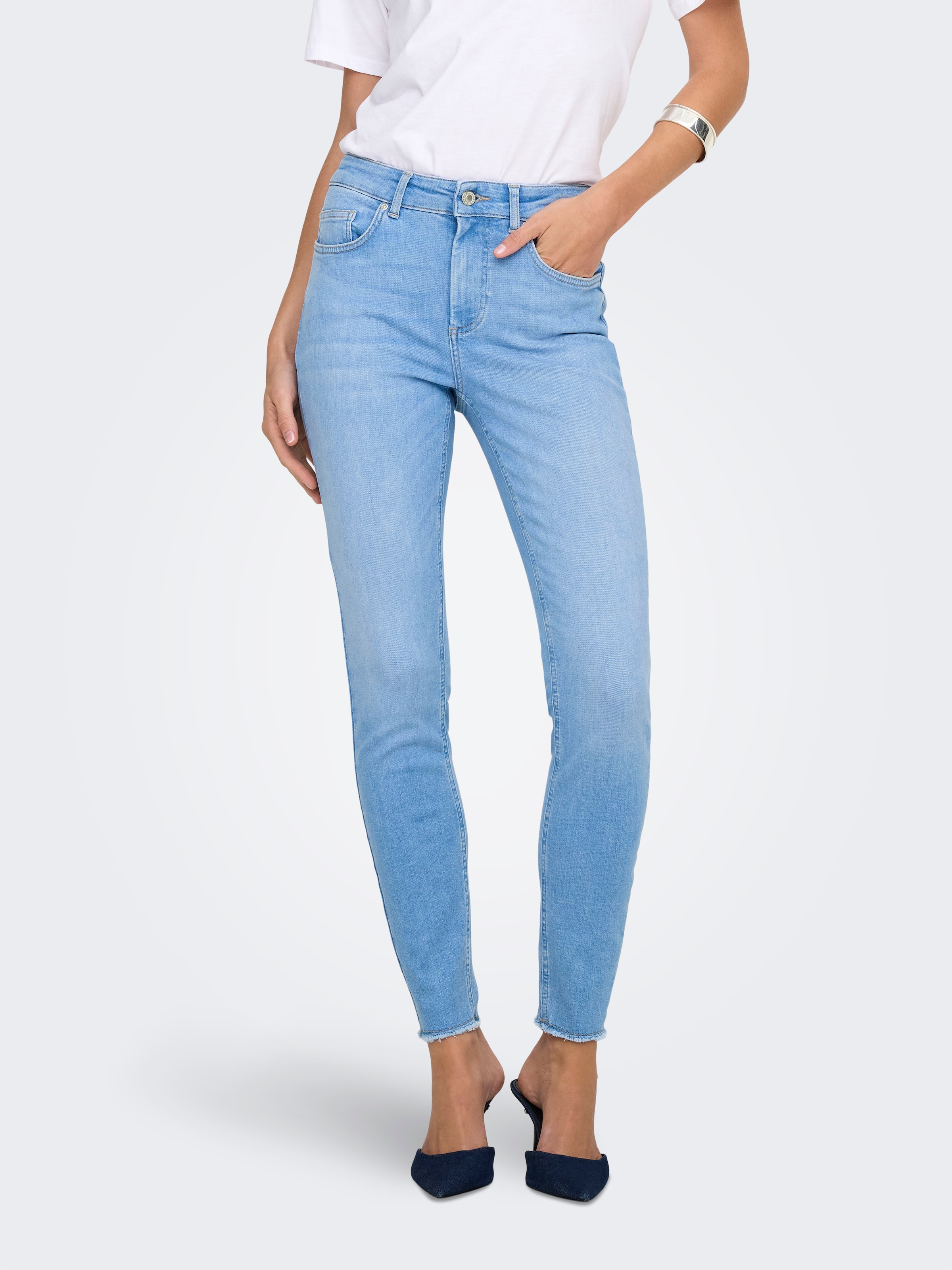 ONLY Skinny-fit-Jeans "ONLBLUSH MID SK ANK RW DNM REA130 NOOS" hohe Taille, günstig online kaufen