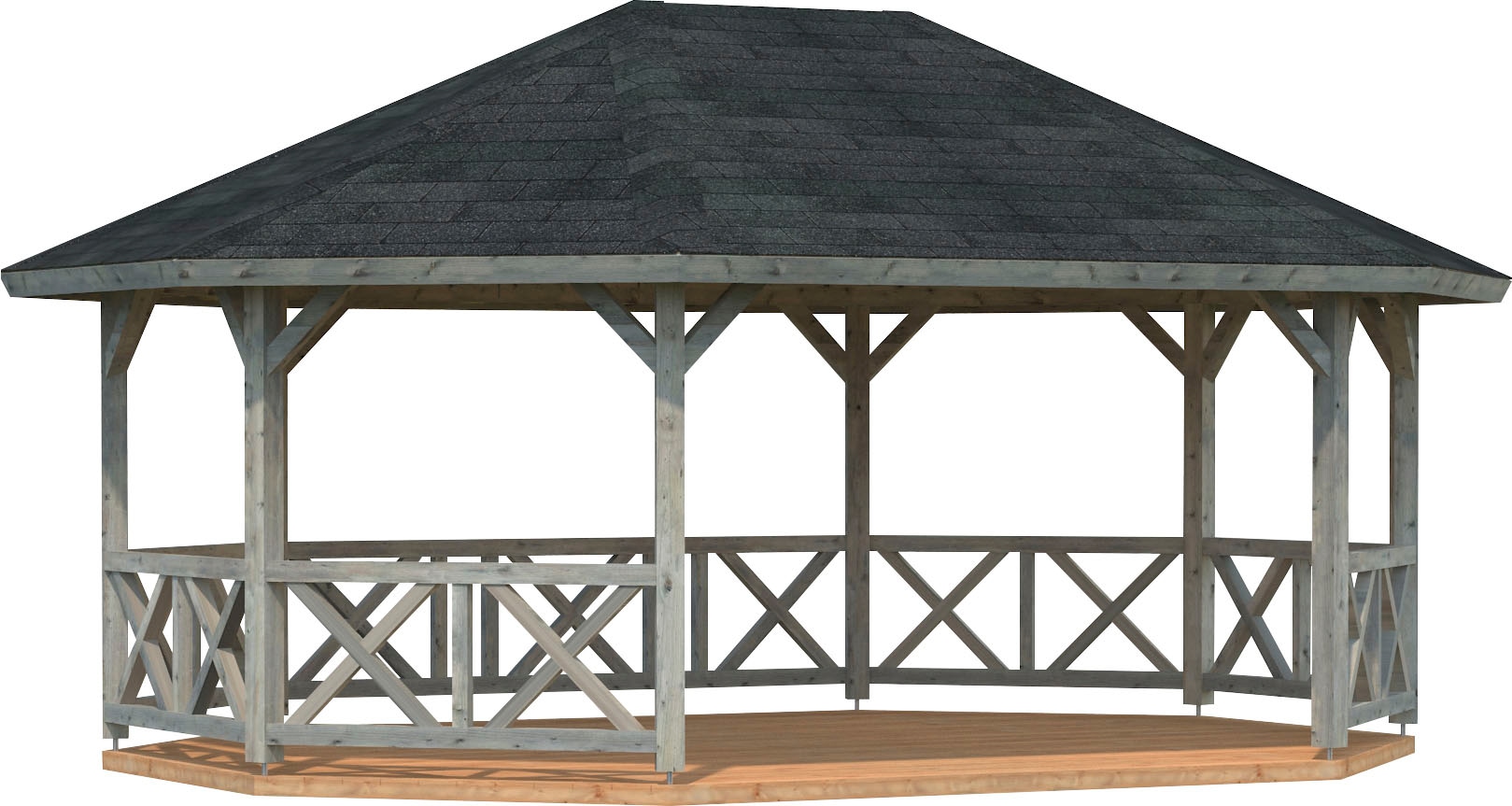 Palmako Holzpavillon "Betty", BxT: 615x551 cm, grau