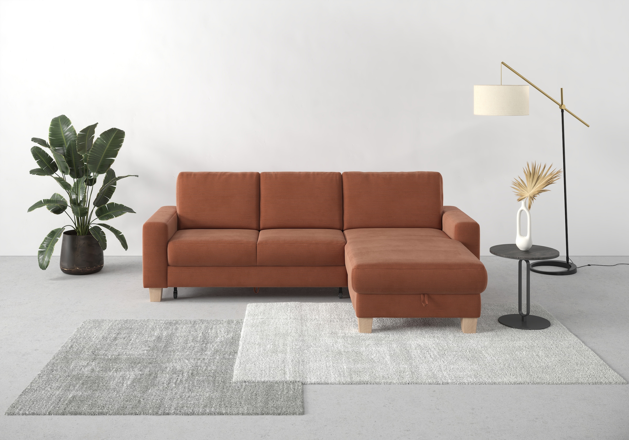 Home affaire Ecksofa "Summer L-Form", mit Recamiere, mit oder ohne Bettfunk günstig online kaufen