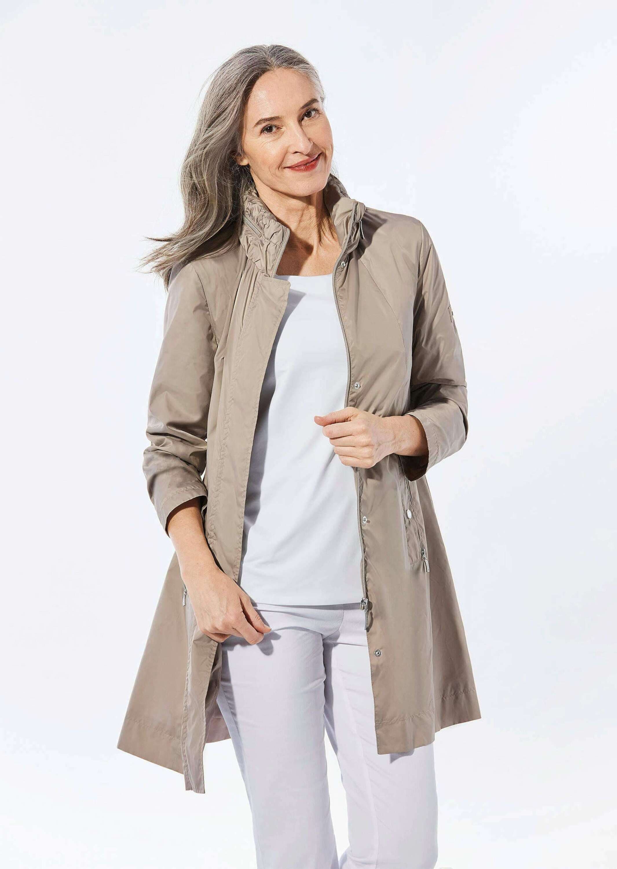 GOLDNER Langmantel »Longjacke Super leichte Longjacke mit versteckter Kapuze«